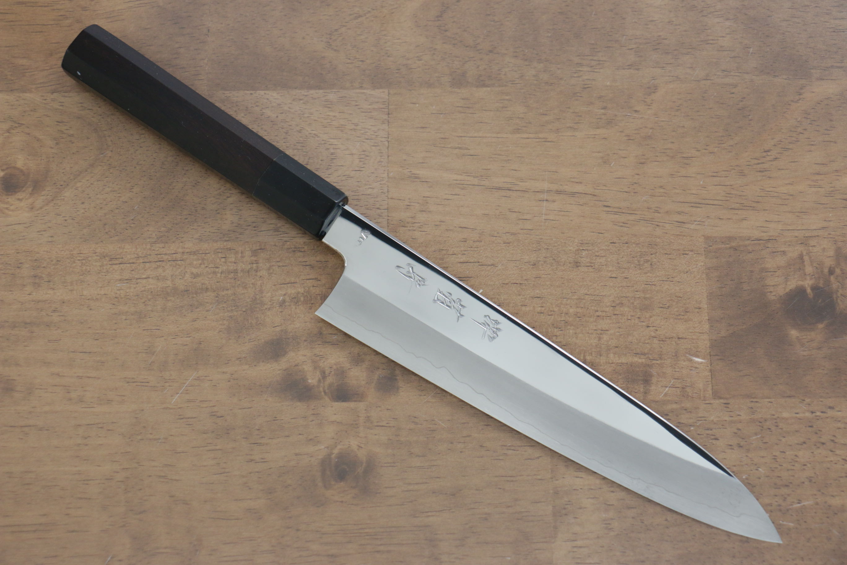 Sakai Kikumori VG10 Mirrored Finish Gyuto 210mm Ebony Wood Handle - Japanny - Best Japanese Knife