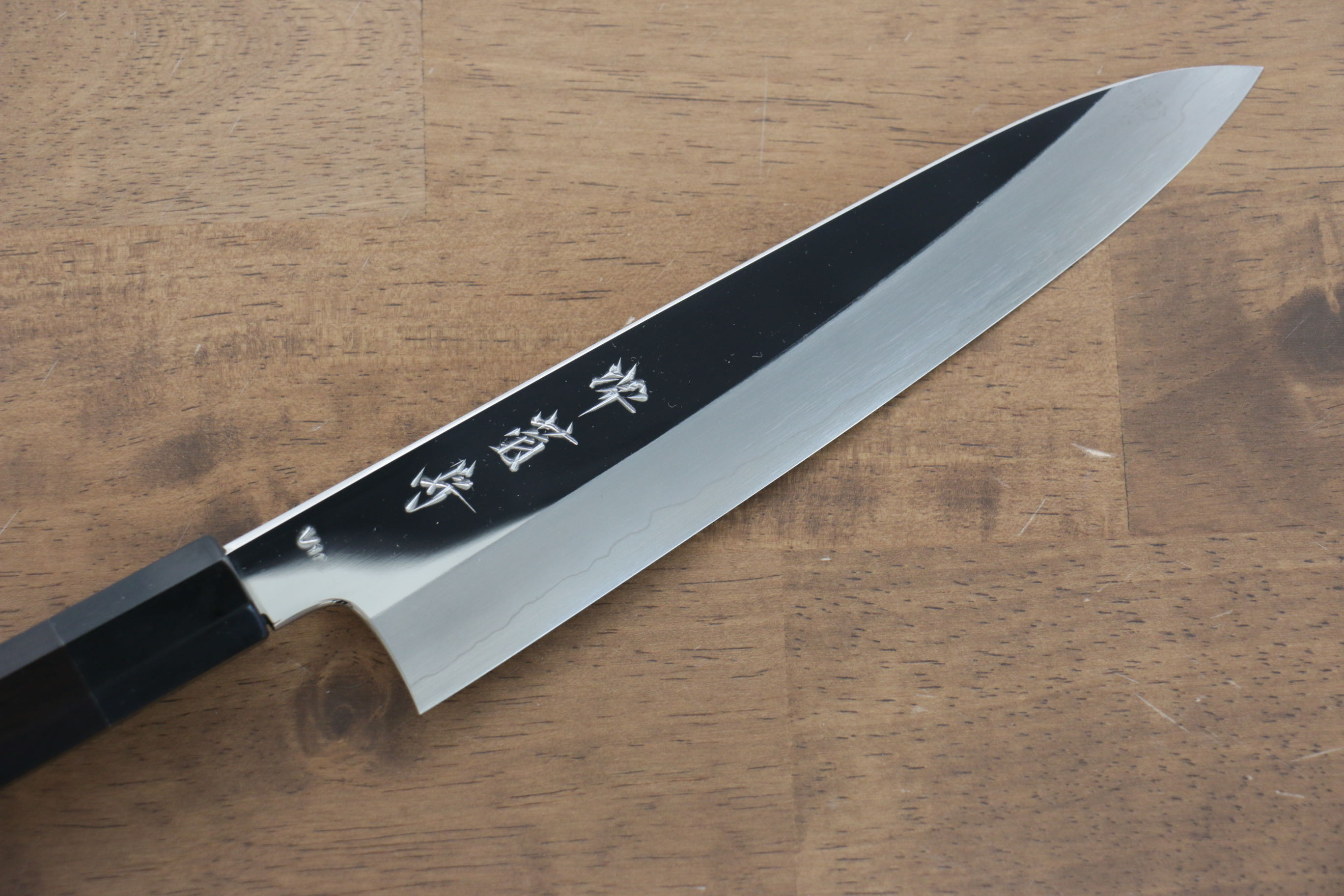 Sakai Kikumori VG10 Mirrored Finish Gyuto 210mm Ebony Wood Handle - Japanny - Best Japanese Knife
