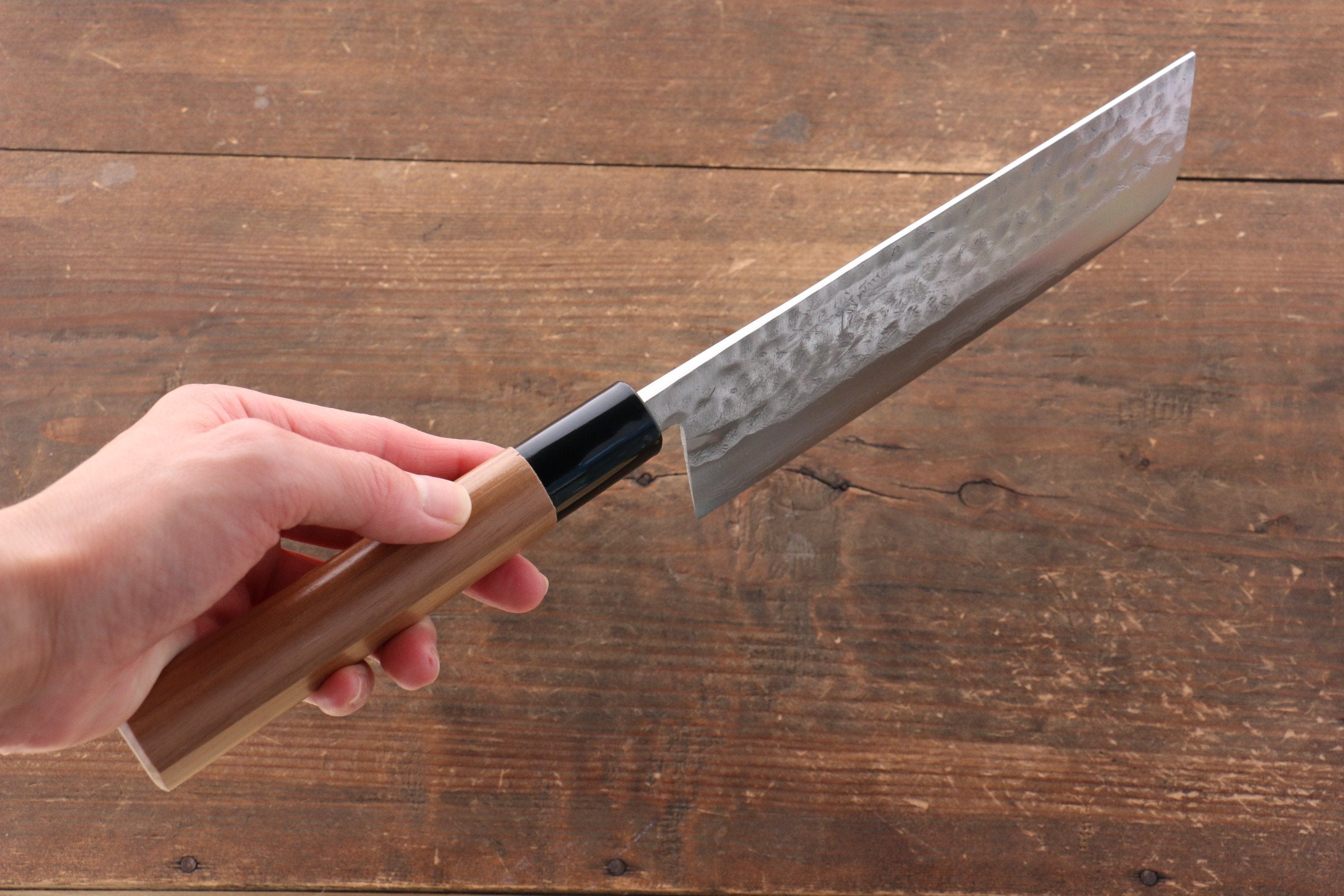 Kunihira Tanryu VG1 Damascus Nakiri 165mm Walnut Handle - Japanny - Best Japanese Knife