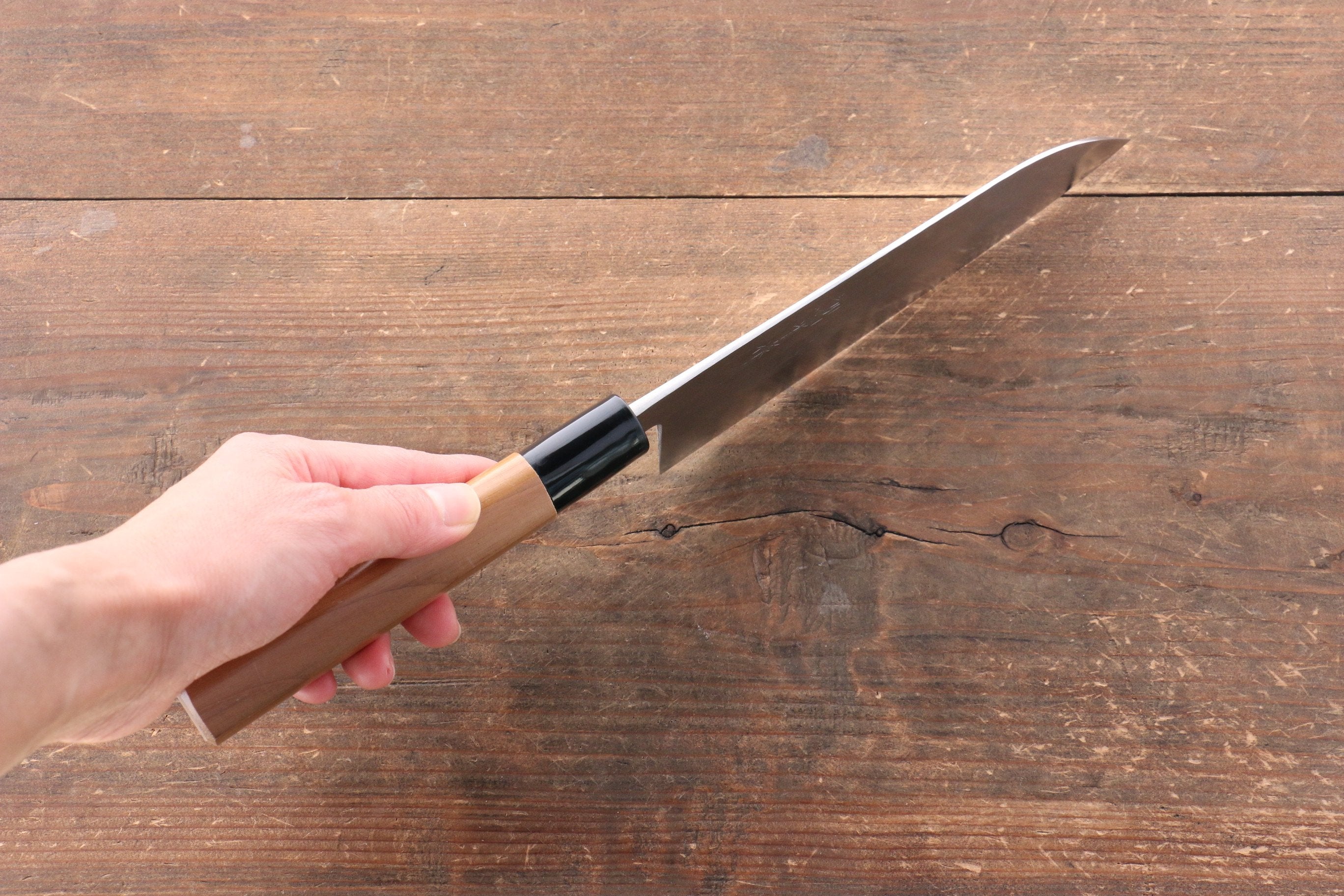 Kunihira Tanryu VG1 Damascus Santoku 170mm Walnut Handle - Japanny - Best Japanese Knife