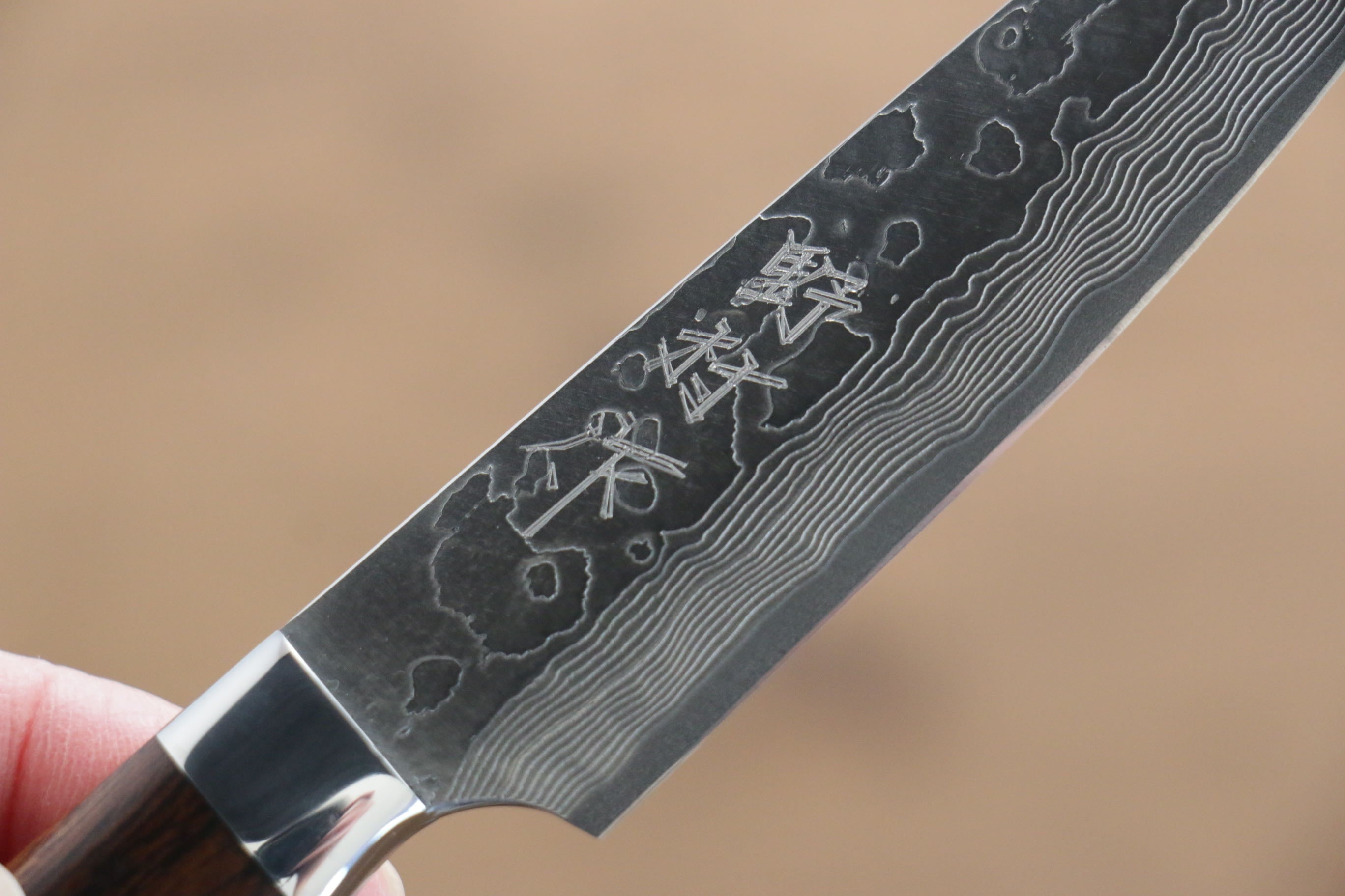 Kazuo Nomura VG10 Damascus Petty-Utility 100mm Ironwood Handle - Japanny - Best Japanese Knife
