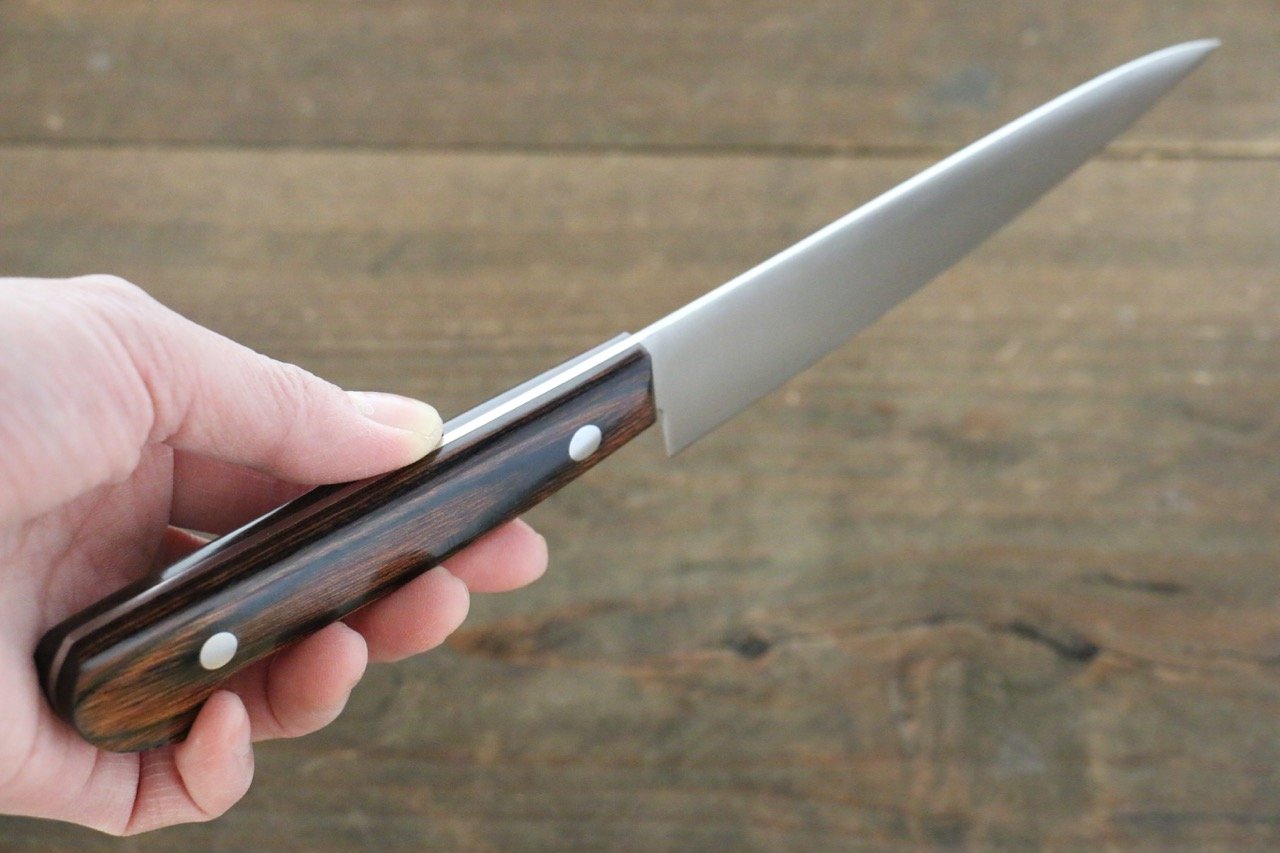Iseya Molybdenum Petty-Utility 120mm Mahogany Handle - Japanny - Best Japanese Knife