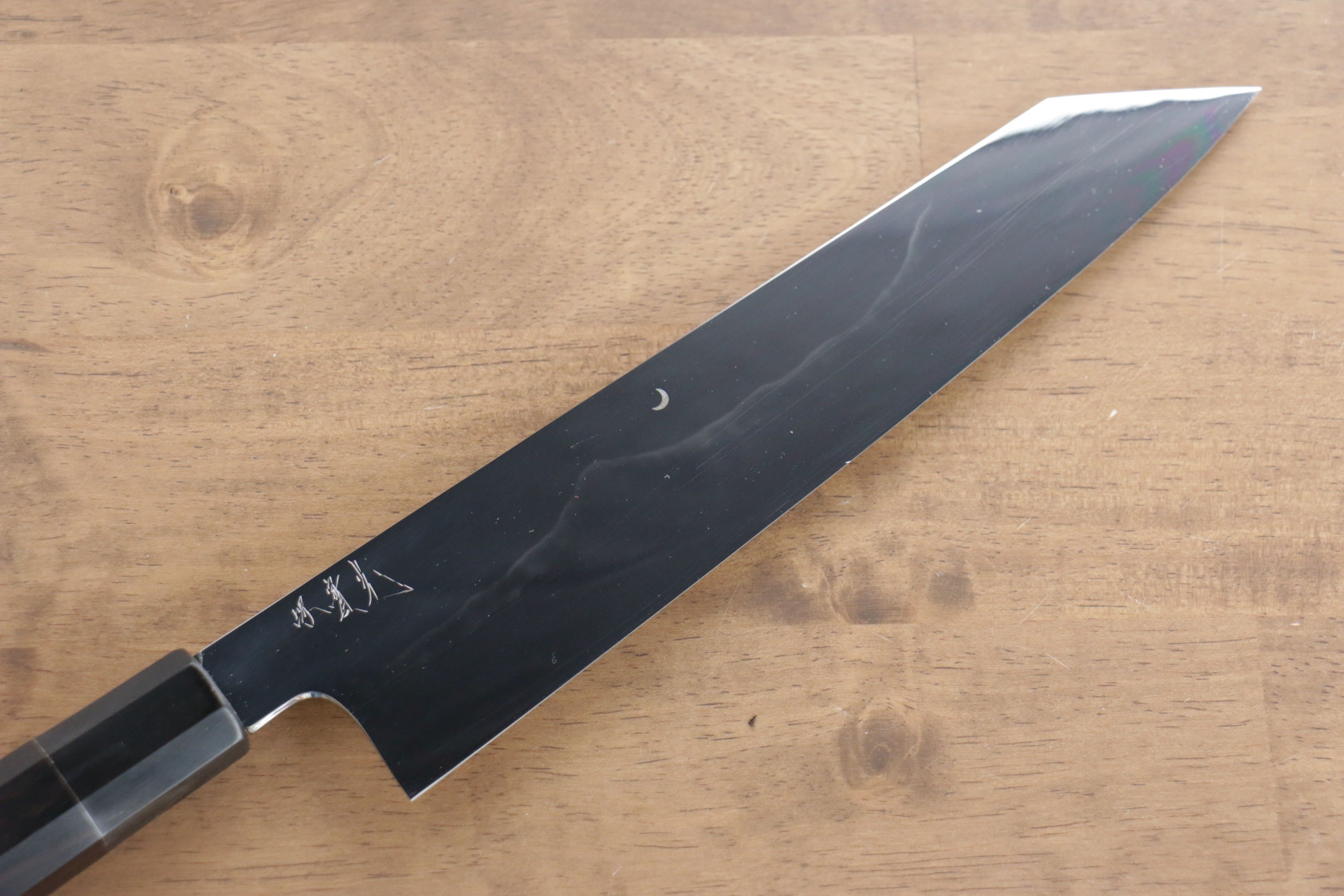 Jikko Fujisan Honyaki White Steel No.3 Kasumitogi Kiritsuke Gyuto 240mm Ebony Wood Handle - Japanny - Best Japanese Knife