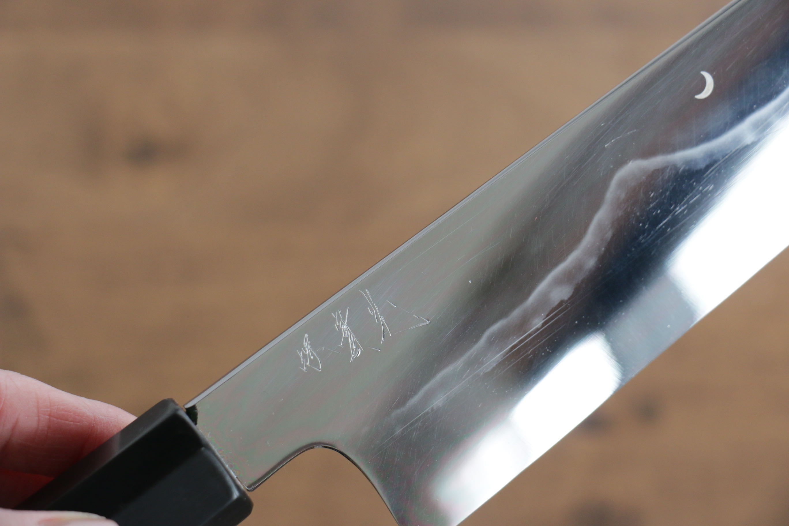 Jikko Fujisan Honyaki White Steel No.3 Kasumitogi Kiritsuke Gyuto 240mm Ebony Wood Handle - Japanny - Best Japanese Knife