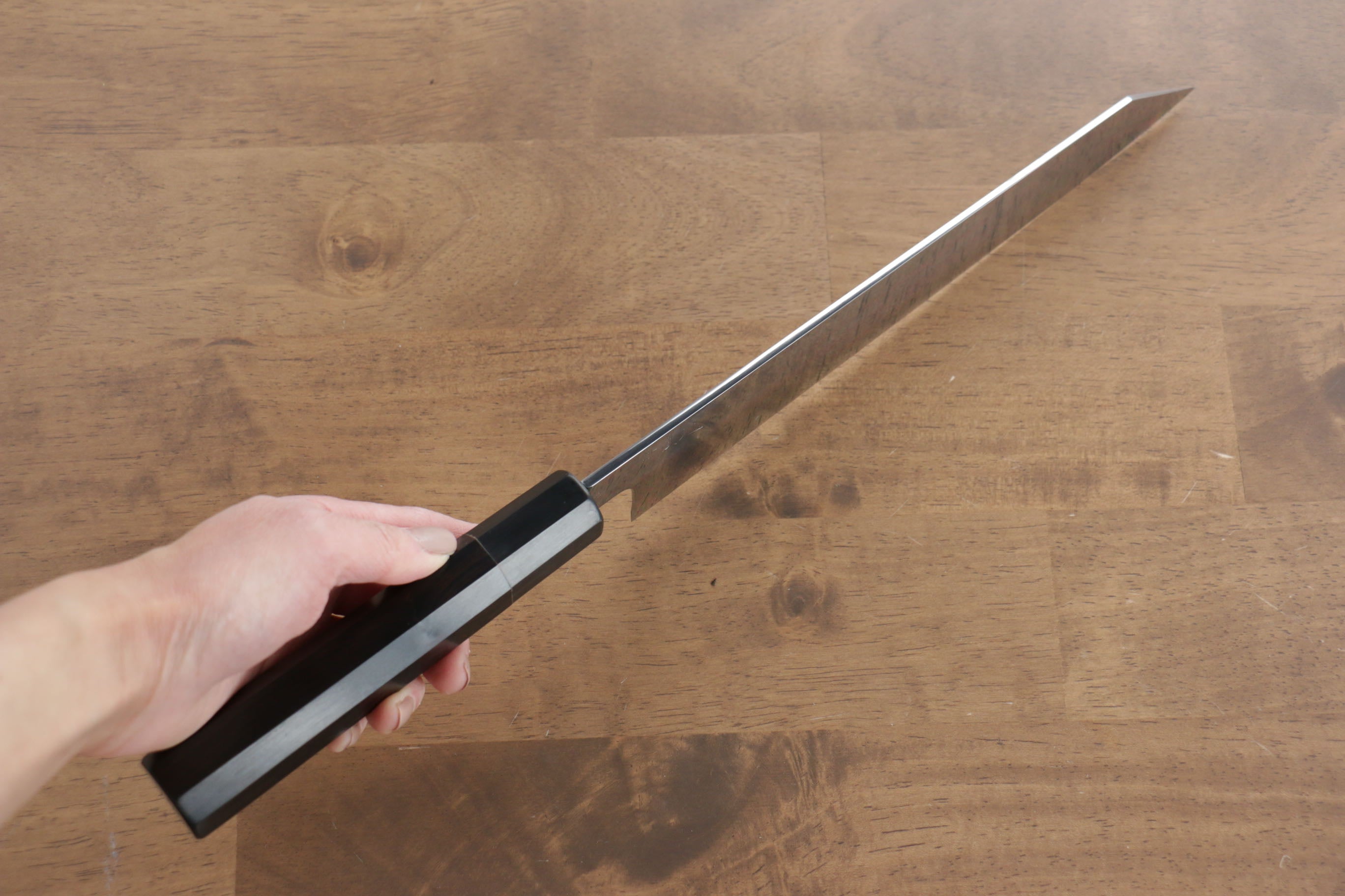 Jikko Fujisan Honyaki White Steel No.3 Kasumitogi Kiritsuke Gyuto 240mm Ebony Wood Handle - Japanny - Best Japanese Knife