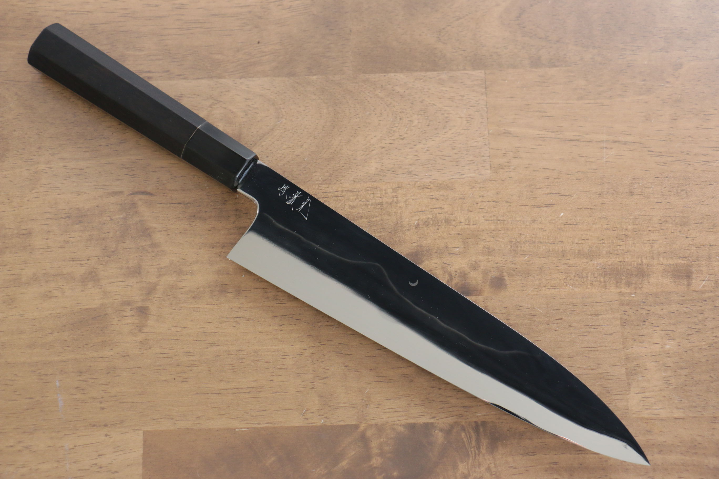 Jikko Fujisan Honyaki White Steel No.3 Gyuto 240mm Ebony Wood Handle Kasumi - Japanny - Best Japanese Knife