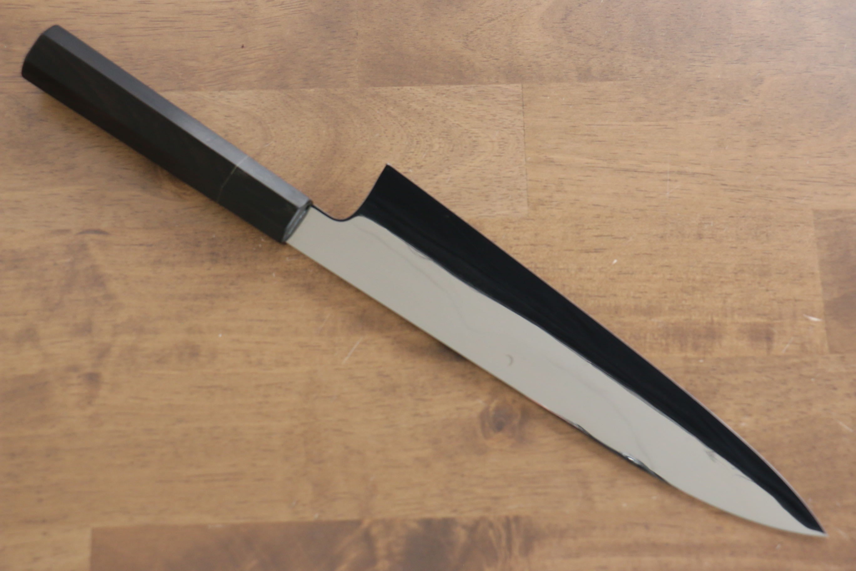 Jikko Fujisan Honyaki White Steel No.3 Gyuto 240mm Ebony Wood Handle Kasumi - Japanny - Best Japanese Knife