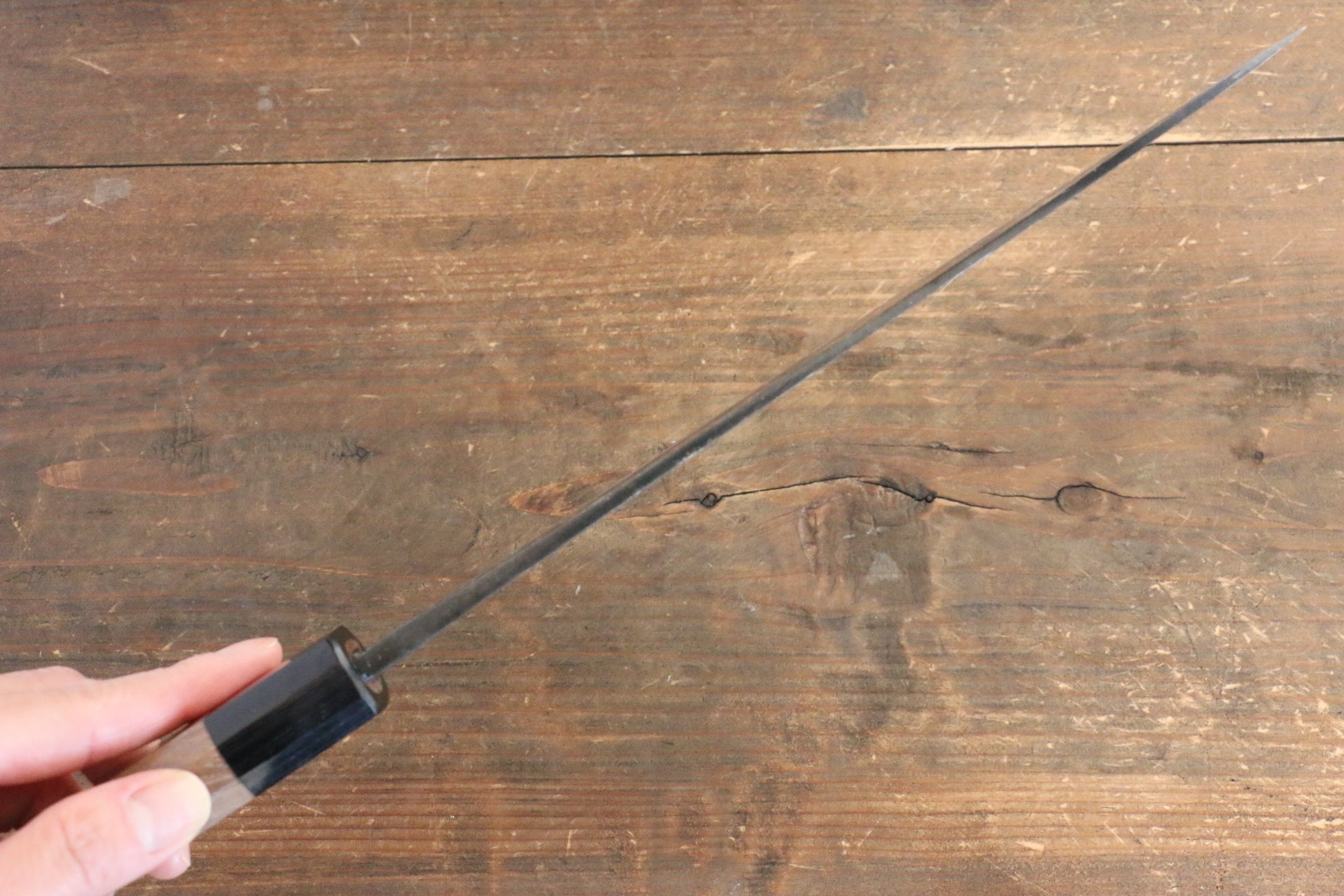 Sakai Takayuki Blue Steel No.2 Kurouchi Gyuto 210mm Walnut Handle - Japanny - Best Japanese Knife