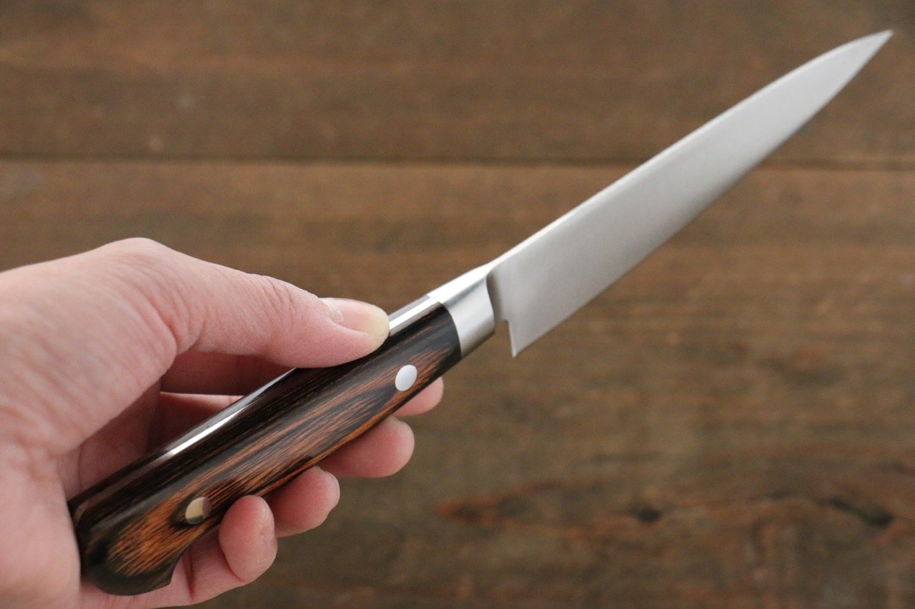 Iseya Molybdenum Petty-Utility 120mm Mahogany Pakka wood Handle - Japanny - Best Japanese Knife