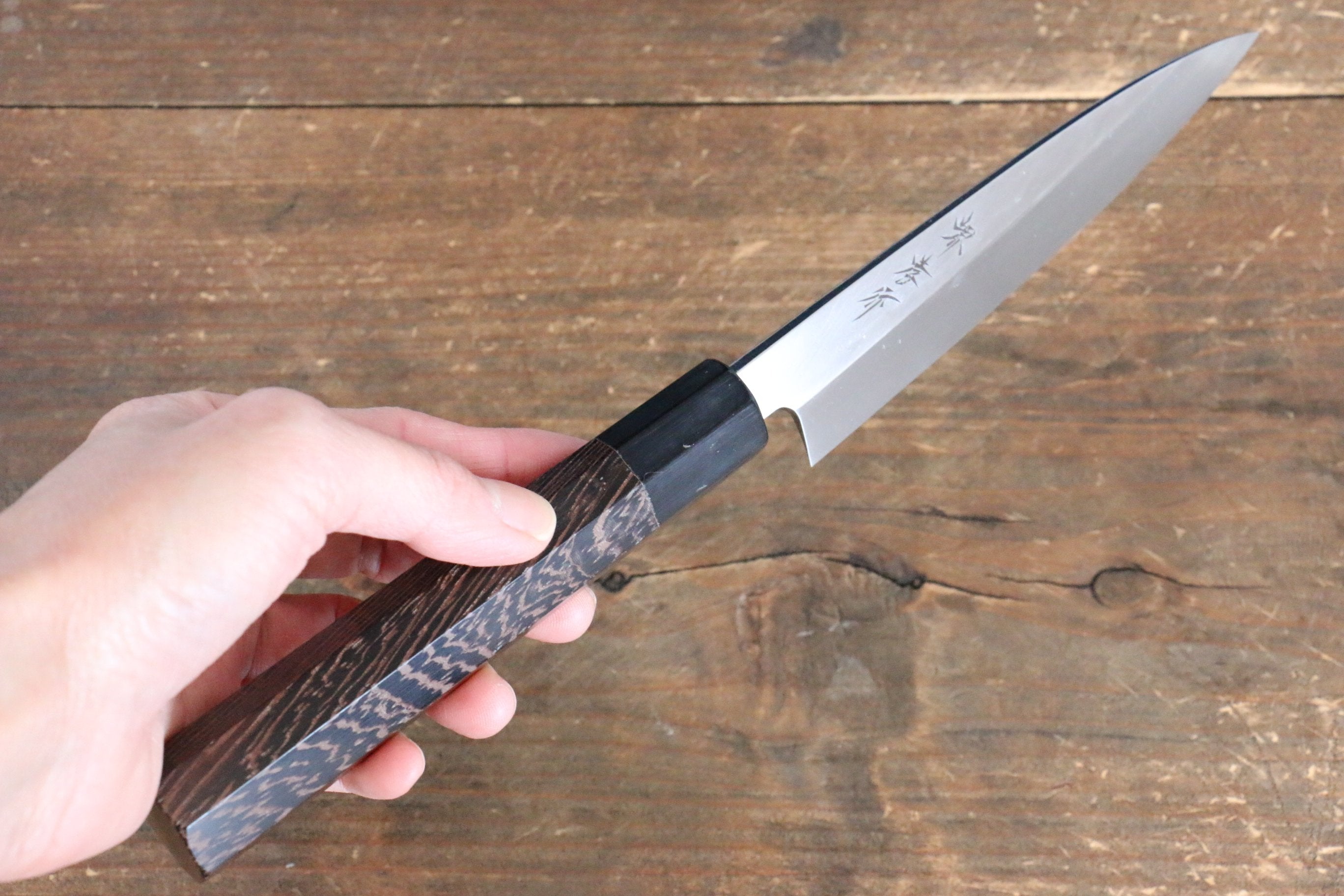 Sakai Takayuki Honyaki White Steel No.2 Baran 120mm Wenge Handle with Sheath - Japanny - Best Japanese Knife