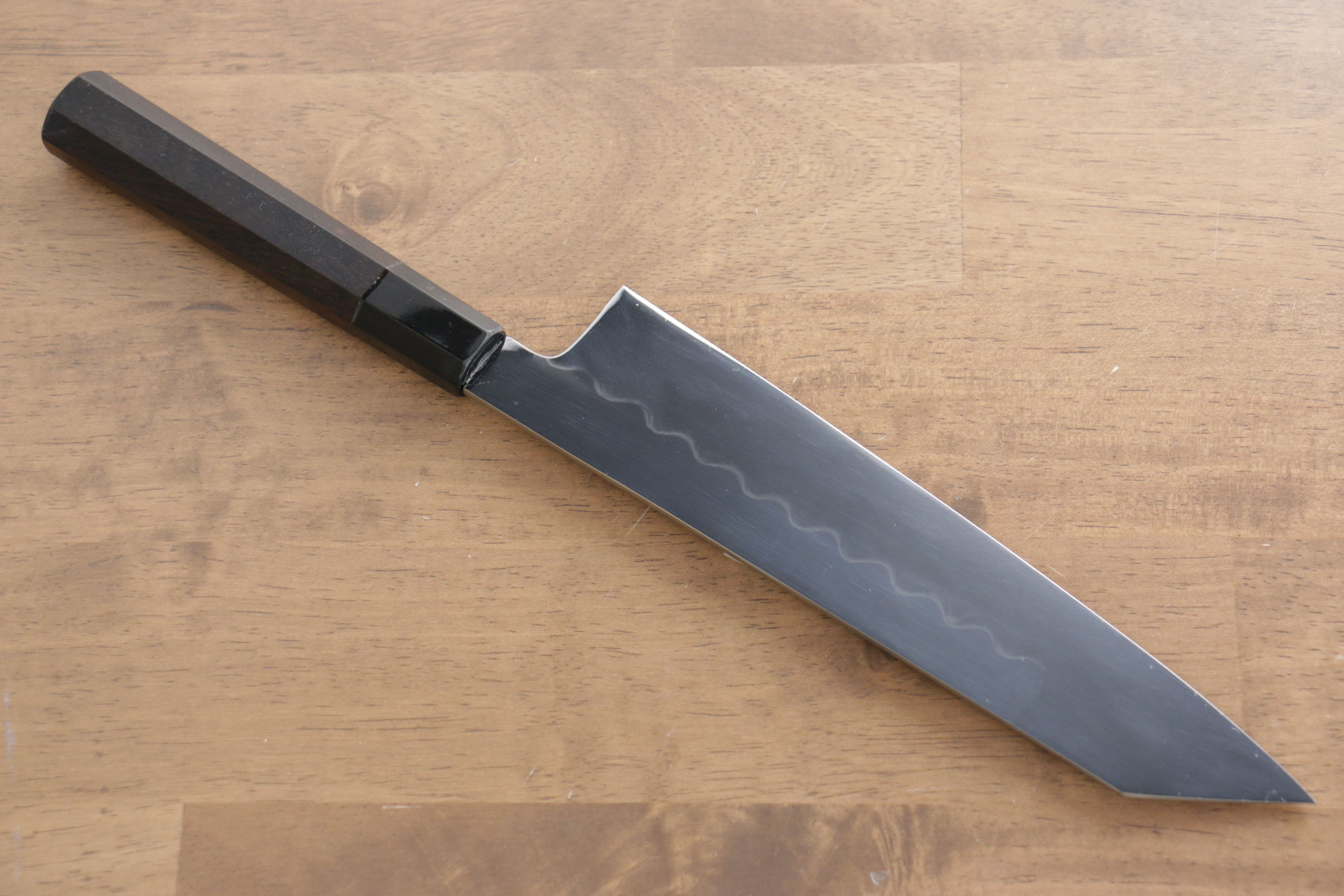 Jikko Honyaki White Steel No.3 Mirrored Finish Kiritsuke Gyuto 210mm Ebony Wood Handle - Japanny - Best Japanese Knife