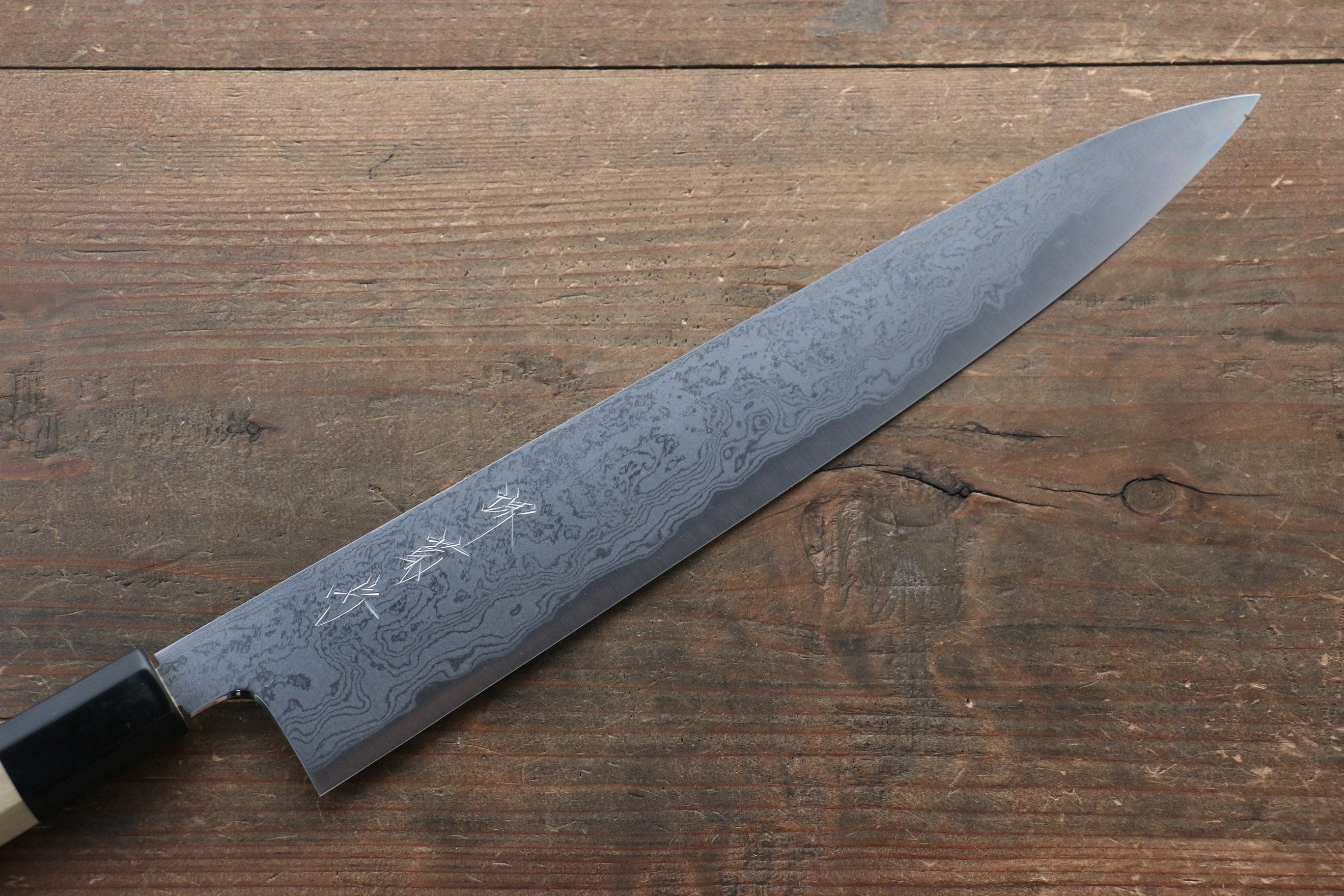 Kikumori Blue Steel No.1 Damascus Sujihiki 270mm with Magnolia Handle - Japanny - Best Japanese Knife
