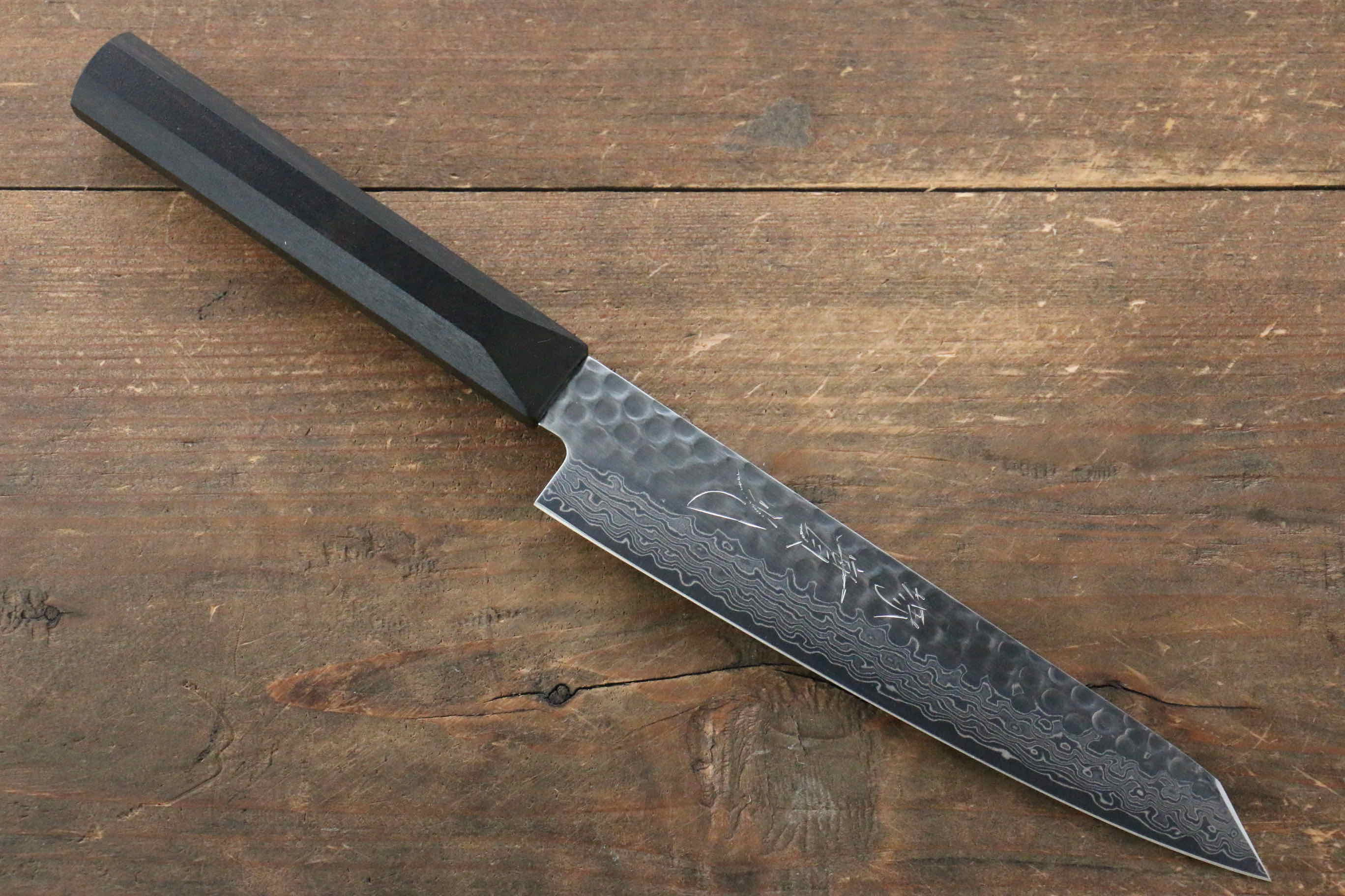 Jikko VG10 17 Layer Kiritsuke Petty-Utility 140mm Ebony Wood Handle - Japanny - Best Japanese Knife