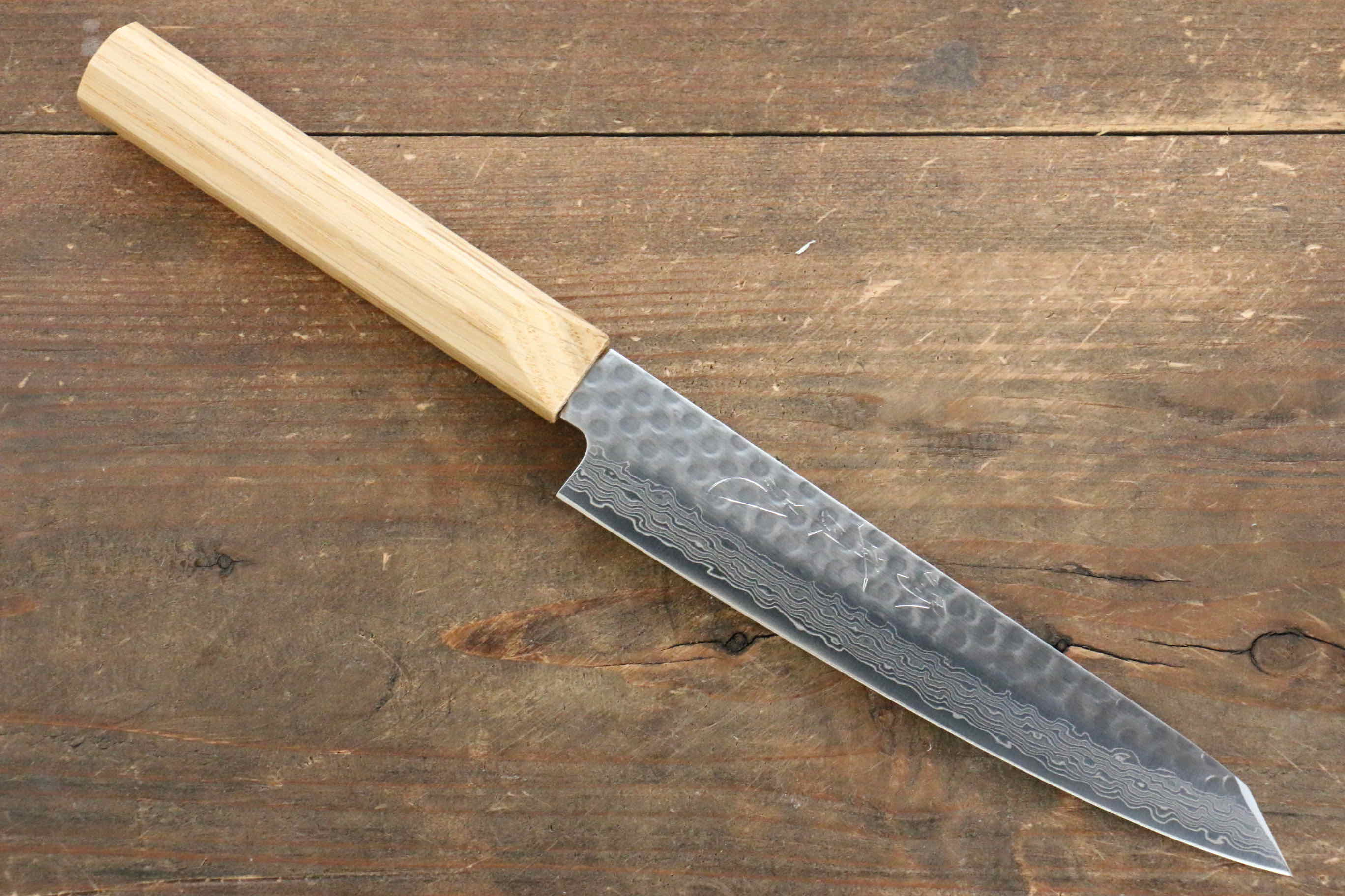 Jikko VG10 17 Layer Kiritsuke Petty-Utility 140mm Oak Handle - Japanny - Best Japanese Knife