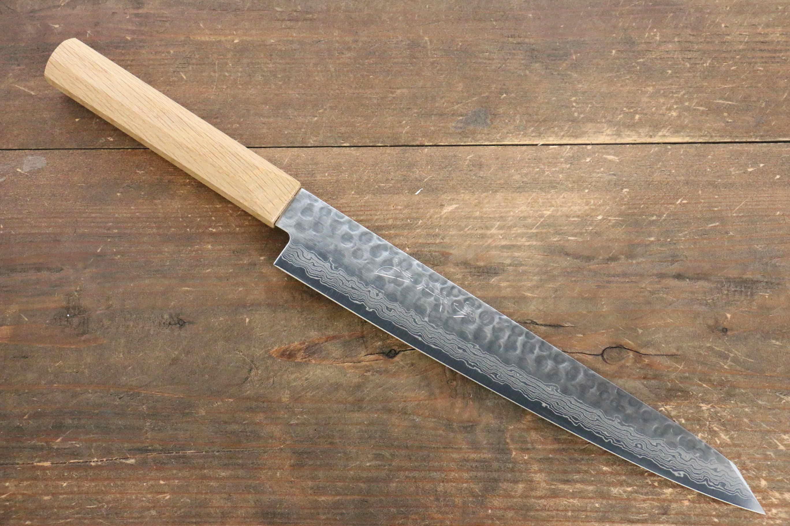 Jikko VG10 17 Layer Sujihiki 230mm Oak Handle - Japanny - Best Japanese Knife