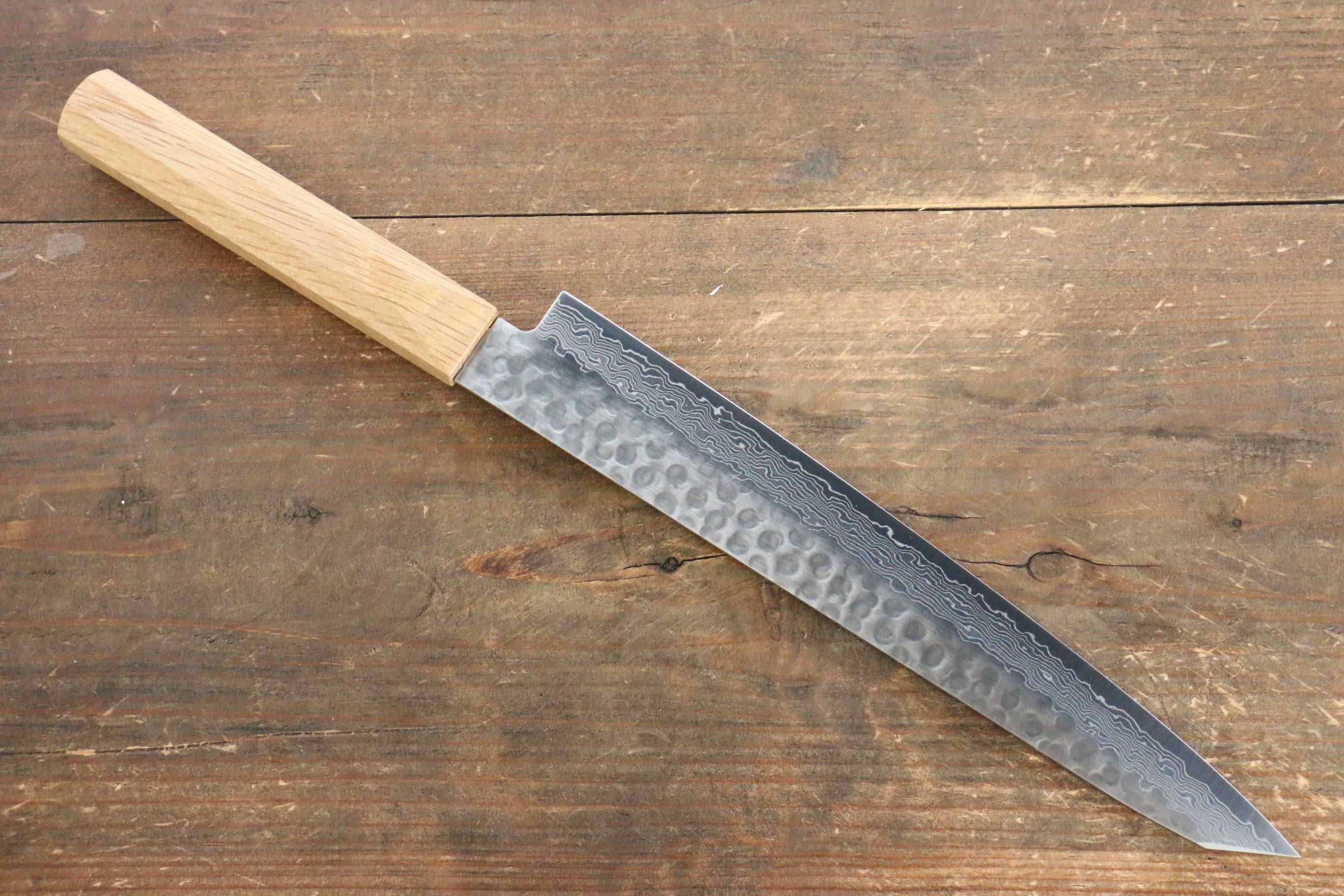 Jikko VG10 17 Layer Sujihiki 230mm Oak Handle - Japanny - Best Japanese Knife