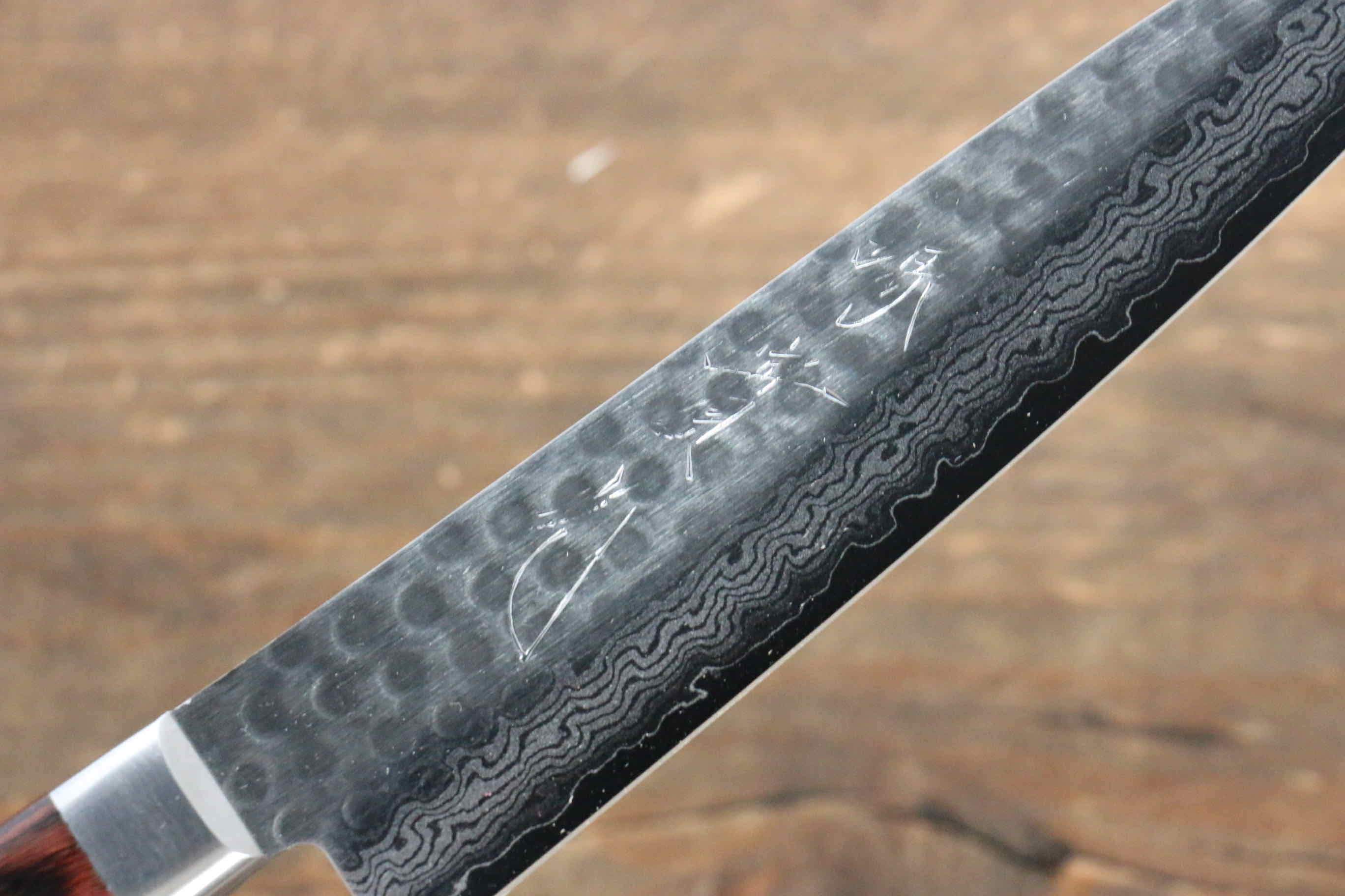 Jikko VG10 17 Layer Kiritsuke Petty-Utility 125mm Mahogany Handle - Japanny - Best Japanese Knife