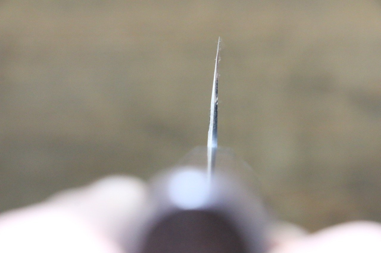 Seisuke Blue Steel No.2 Hammered Kurouchi Yanagiba 270mm Shitan Handle - Japanny - Best Japanese Knife