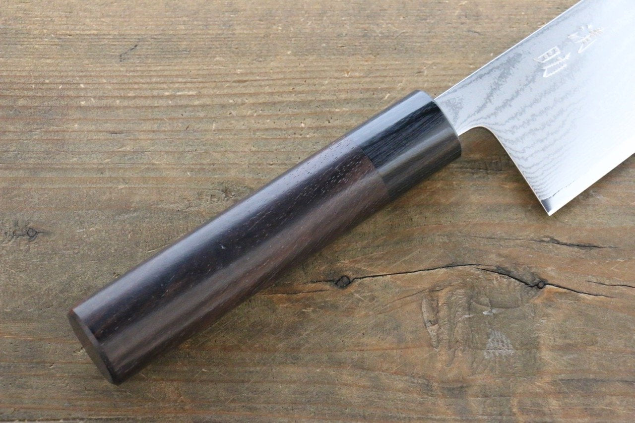 Seisuke VG10 63 Layer Damascus Santoku 165mm Shitan Handle - Japanny - Best Japanese Knife