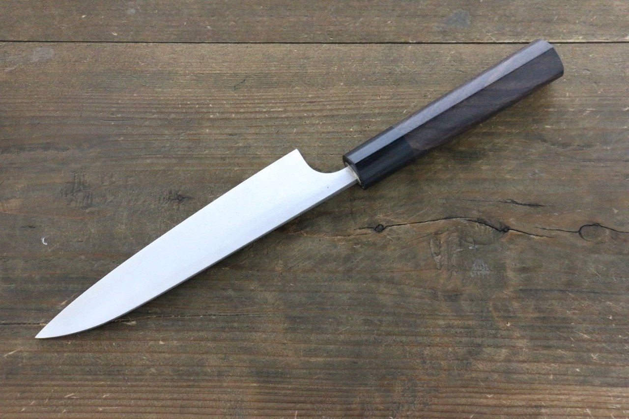 Shungo Ogata White Steel No.2 Damascus Petty-Utility 150mm Shitan Handle - Japanny - Best Japanese Knife