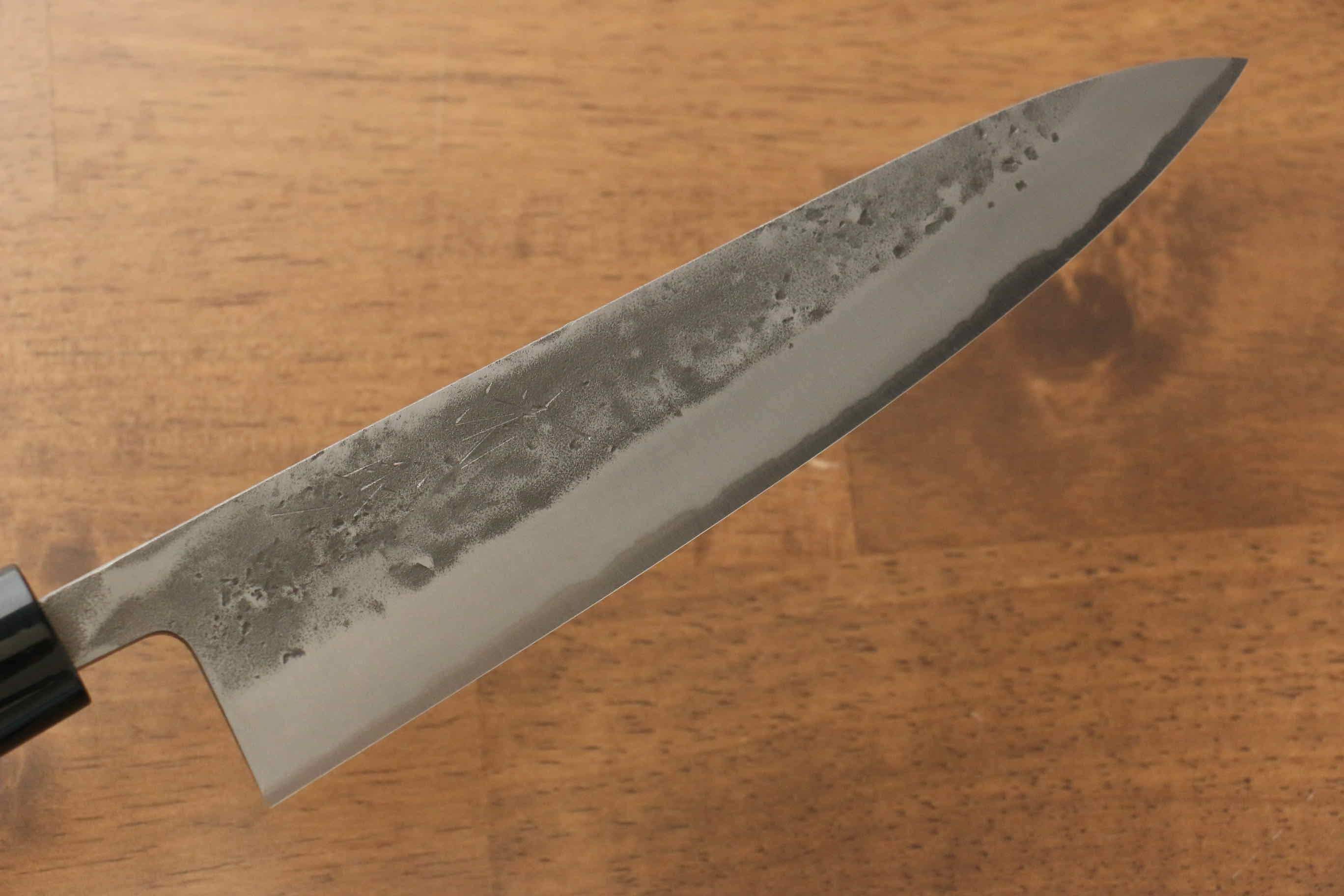 Seisuke Blue Steel No.2 Nashiji Gyuto 180mm Chestnut Handle - Japanny - Best Japanese Knife