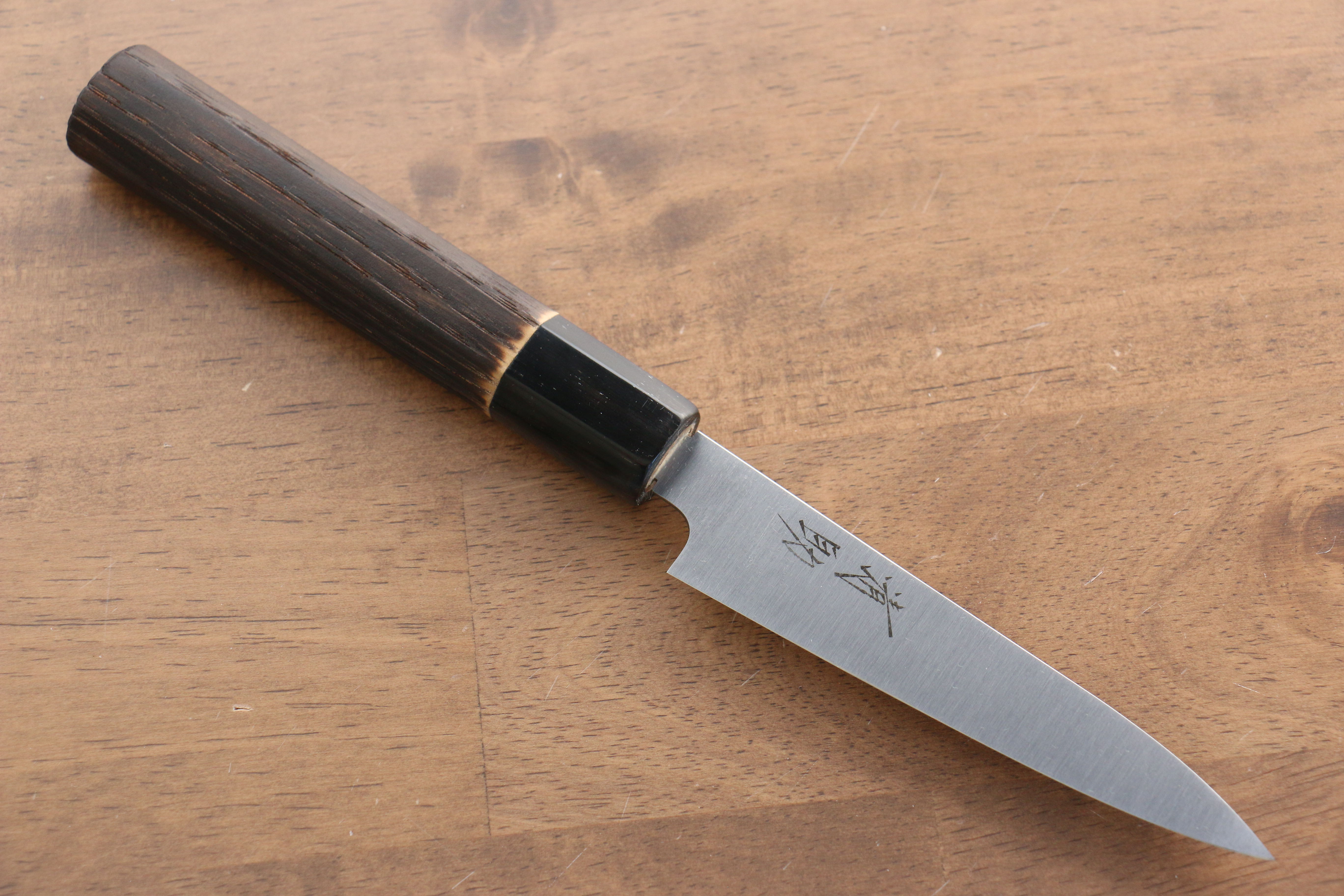 Seisuke Swedish Steel-stn Petty-Utility 120mm Burnt Chestnut Handle - Japanny - Best Japanese Knife