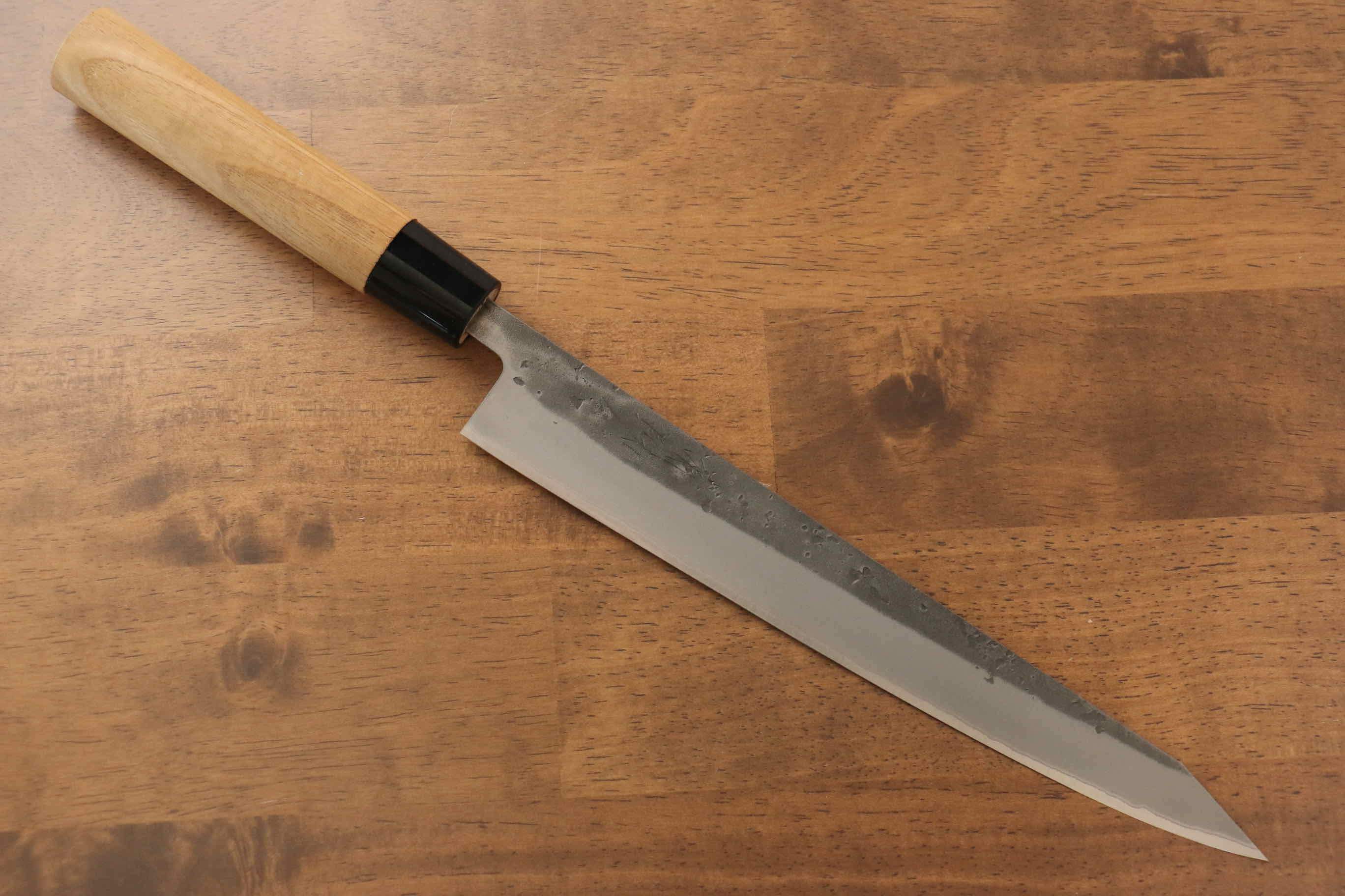Seisuke Blue Steel No.2 Nashiji Sujihiki 240mm Chestnut Handle - Japanny - Best Japanese Knife