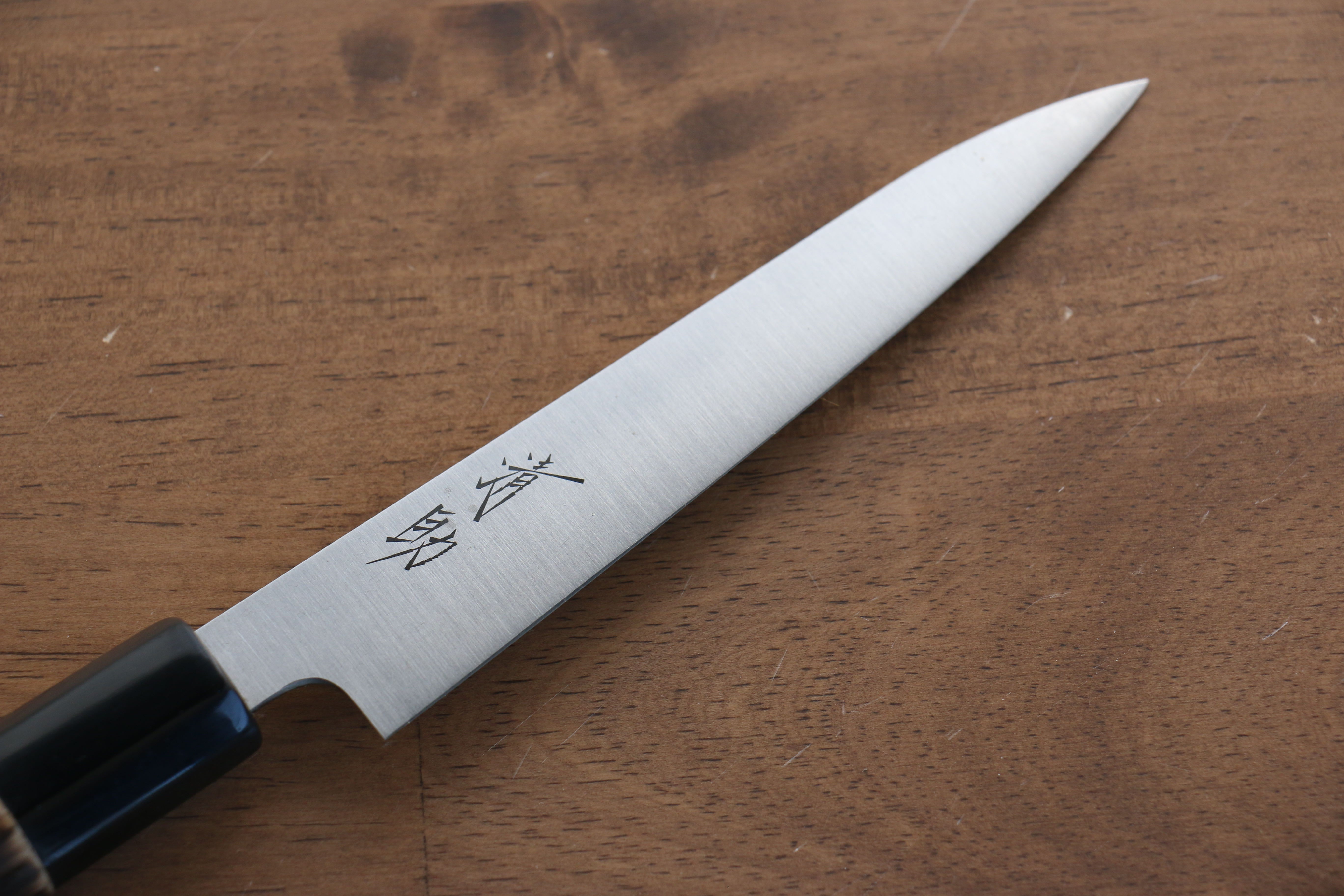Seisuke Swedish Steel-stn Petty-Utility 150mm Burnt Chestnut Handle - Japanny - Best Japanese Knife