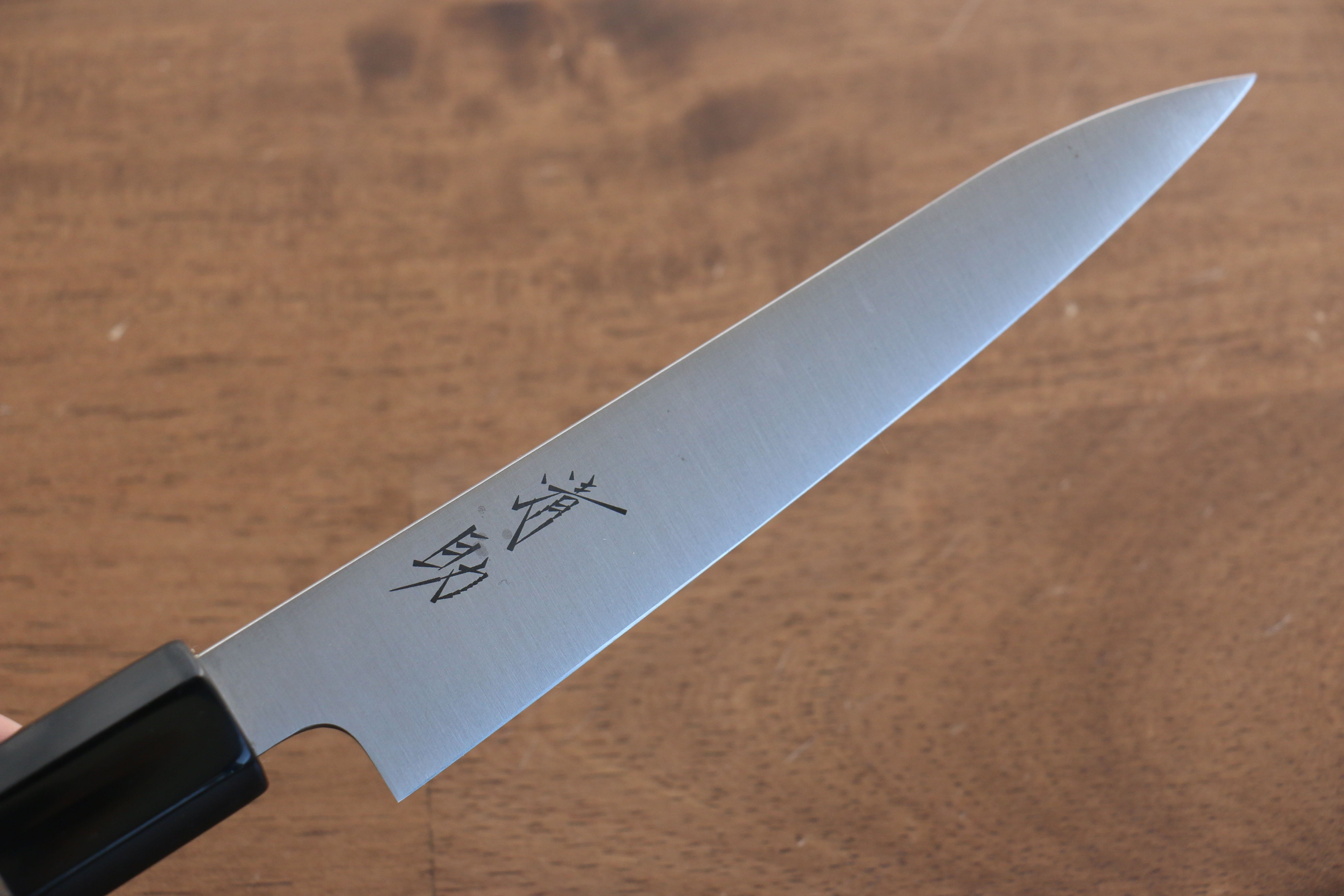 Seisuke Swedish Steel-stn Petty-Utility 150mm Burnt Chestnut Handle - Japanny - Best Japanese Knife