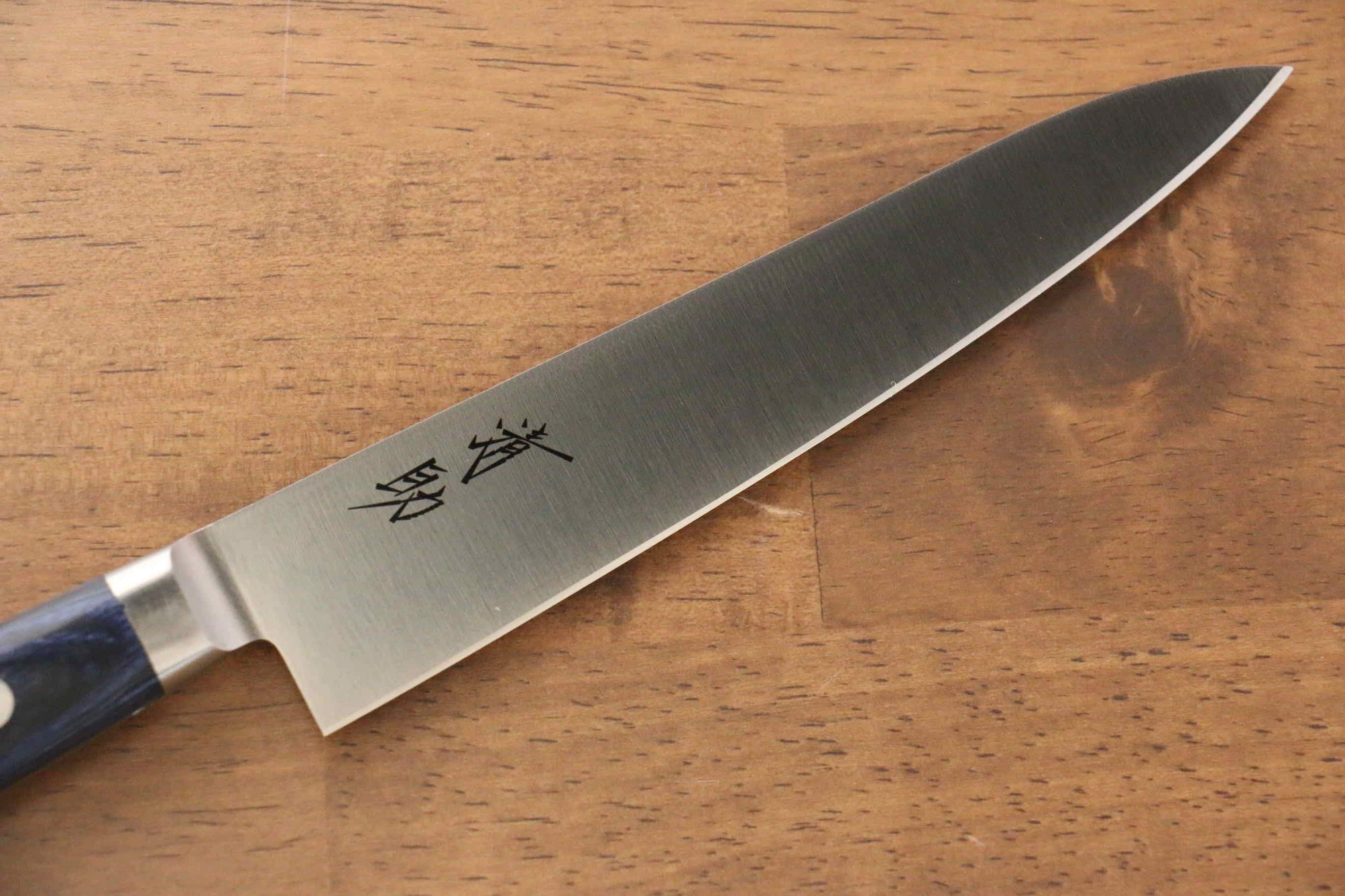 Seisuke Seiten Molybdenum Petty-Utility 150mm Blue Pakka wood Handle with Sheath - Japanny - Best Japanese Knife