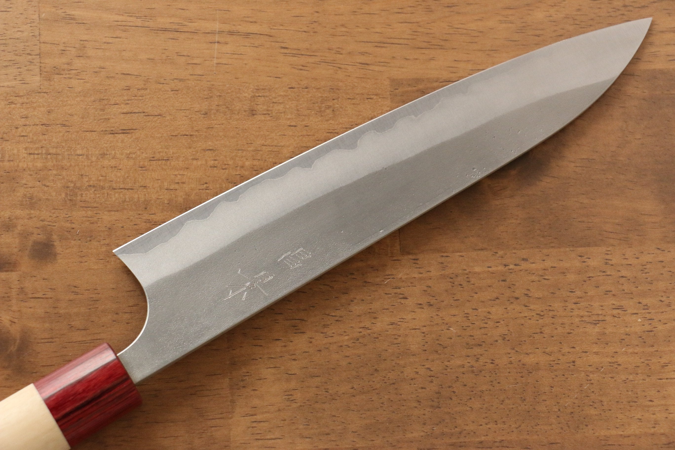 Masakage Yuki White Steel No.2 Nashiji Gyuto 210mm Magnolia Handle - Japanny - Best Japanese Knife