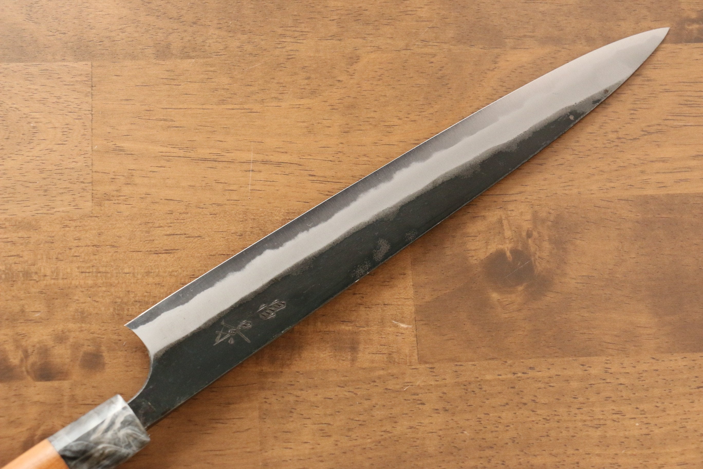Masakage Masakage Mizu Blue Steel No.2 Black Finished Sujihiki 270mm with American Cherry Handle - Japanny - Best Japanese Knife