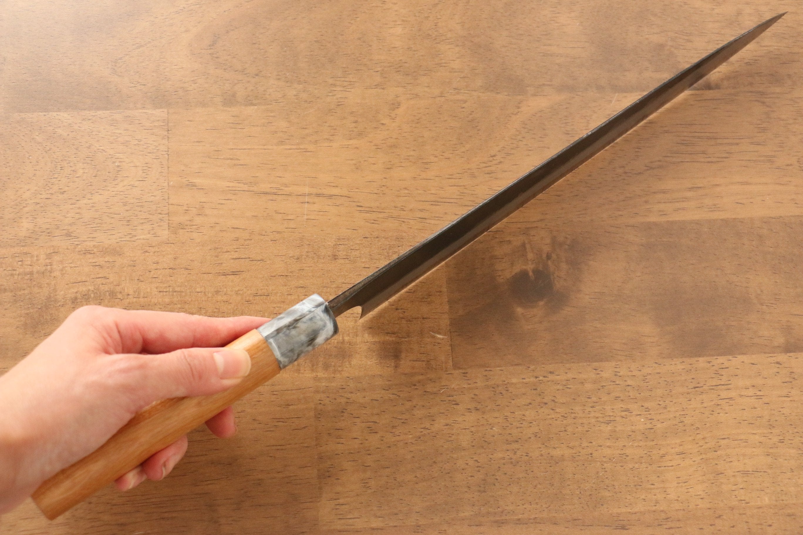 Masakage Masakage Mizu Blue Steel No.2 Black Finished Sujihiki 270mm with American Cherry Handle - Japanny - Best Japanese Knife