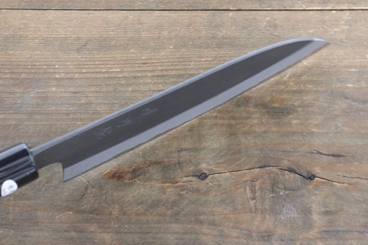 Mutsumi Hinoura White Steel Kurouchi Finished Santoku Japanese Chef Knife 165mm - Japanny - Best Japanese Knife