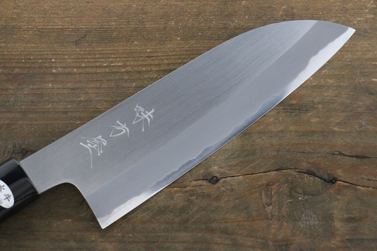 Mutsumi Hinoura White Steel Migaki Finished Santoku Japanese Chef Knife 165mm - Japanny - Best Japanese Knife