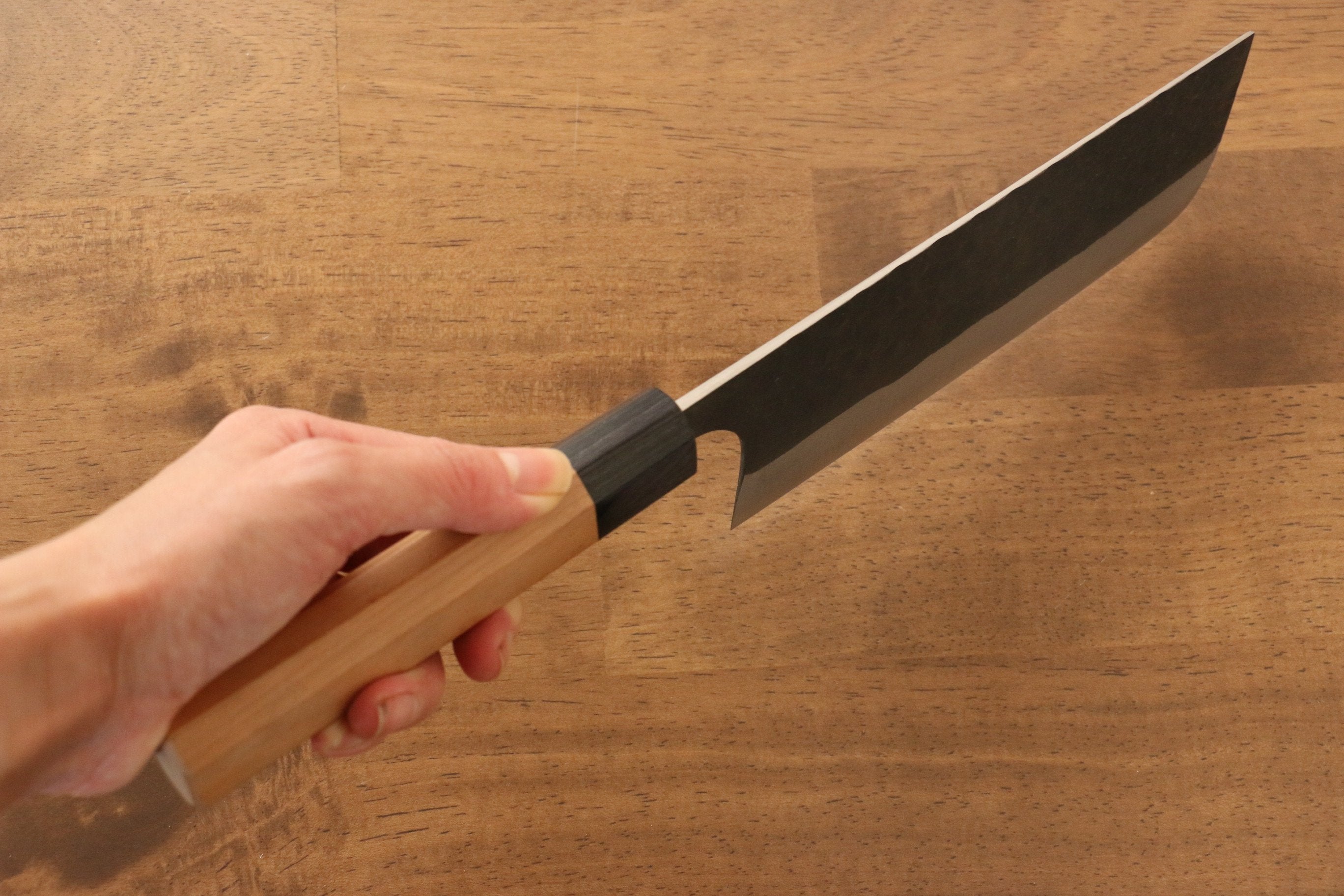 Masakage Koishi Blue Super Black Finished Nakiri 165mm American Cherry Handle - Japanny - Best Japanese Knife