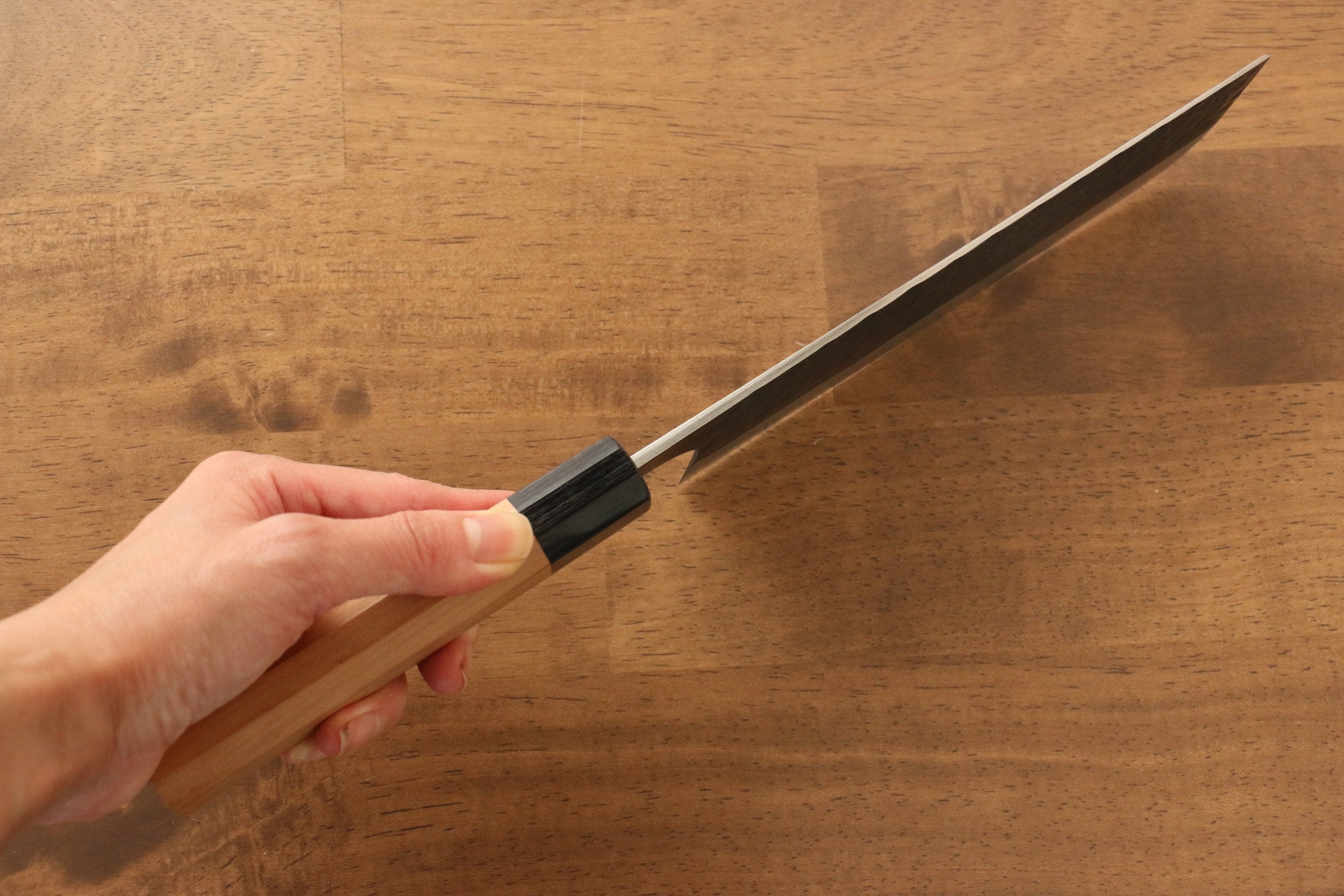 Masakage Koishi Blue Super Black Finished Nakiri 165mm American Cherry Handle - Japanny - Best Japanese Knife