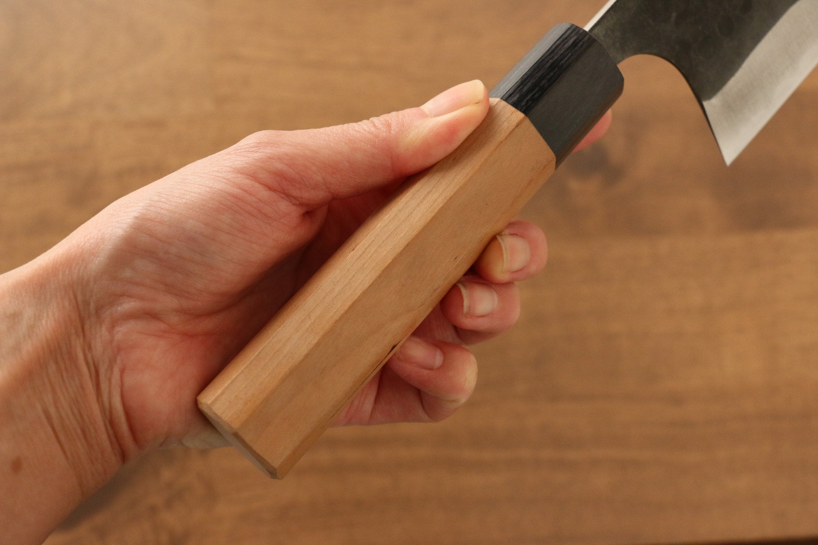 Masakage Koishi Blue Super Black Finished Nakiri 165mm American Cherry Handle - Japanny - Best Japanese Knife