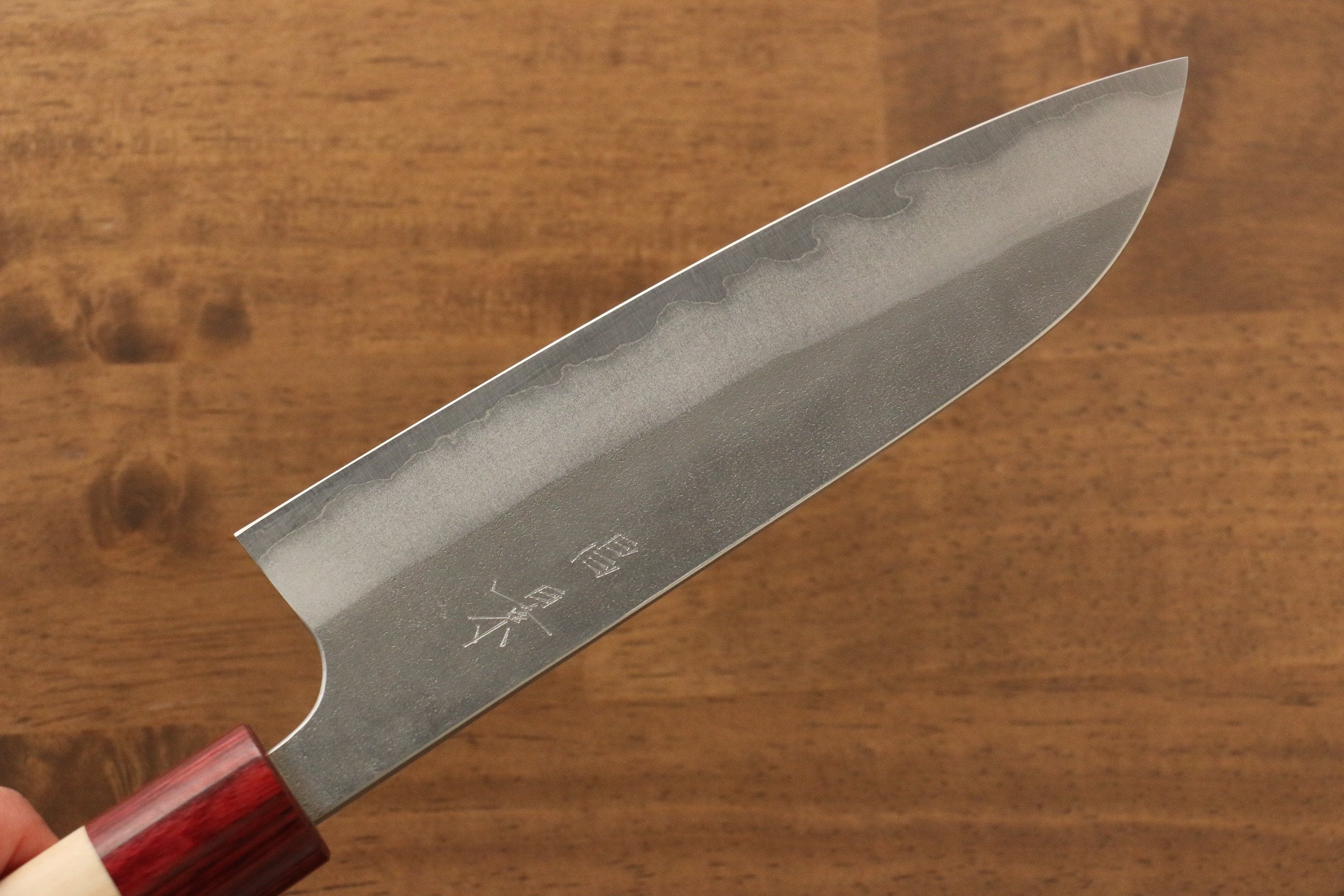 Masakage Yuki White Steel No.2 Nashiji Santoku 165mm Magnolia Handle - Japanny - Best Japanese Knife