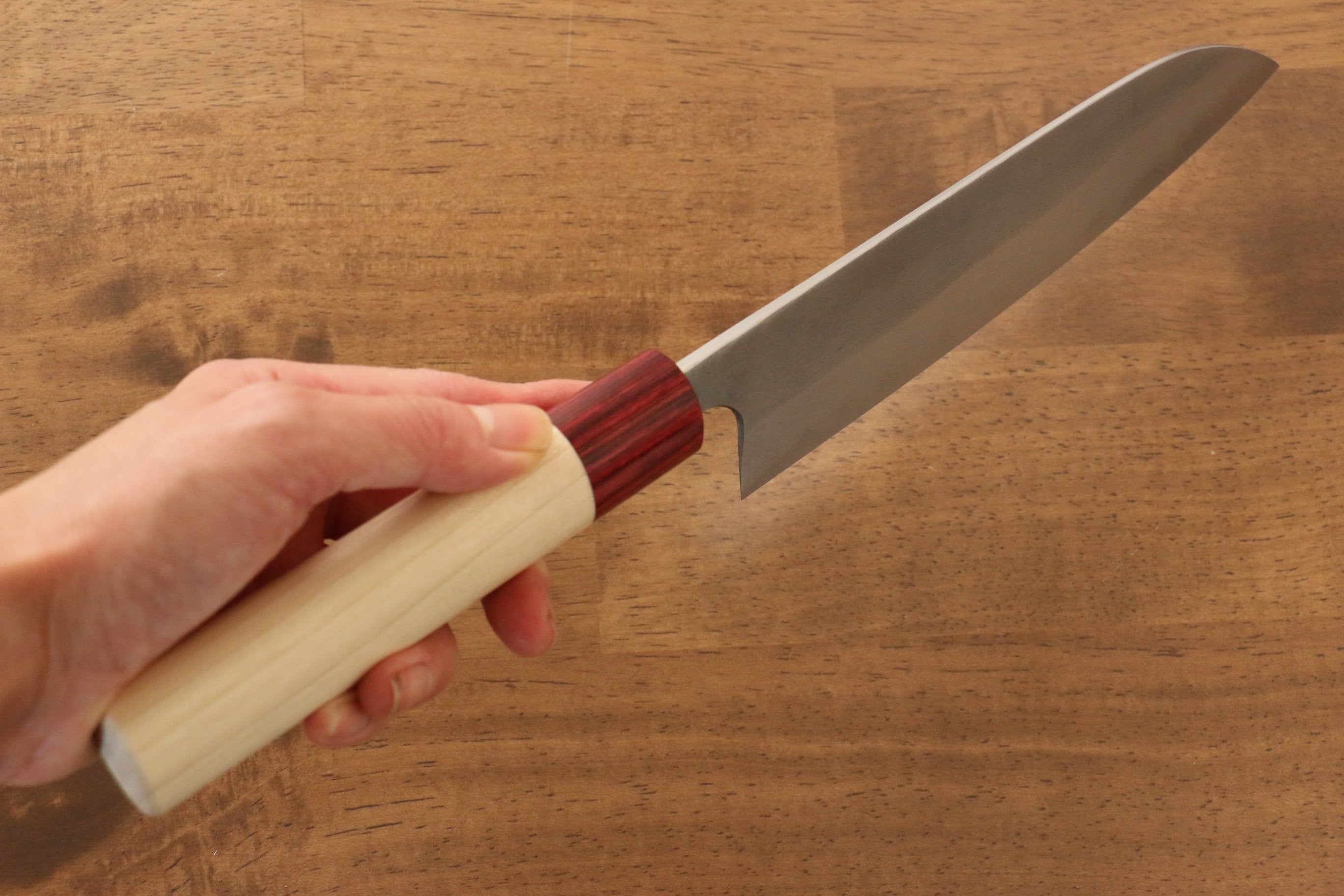 Masakage Yuki White Steel No.2 Nashiji Santoku 165mm Magnolia Handle - Japanny - Best Japanese Knife