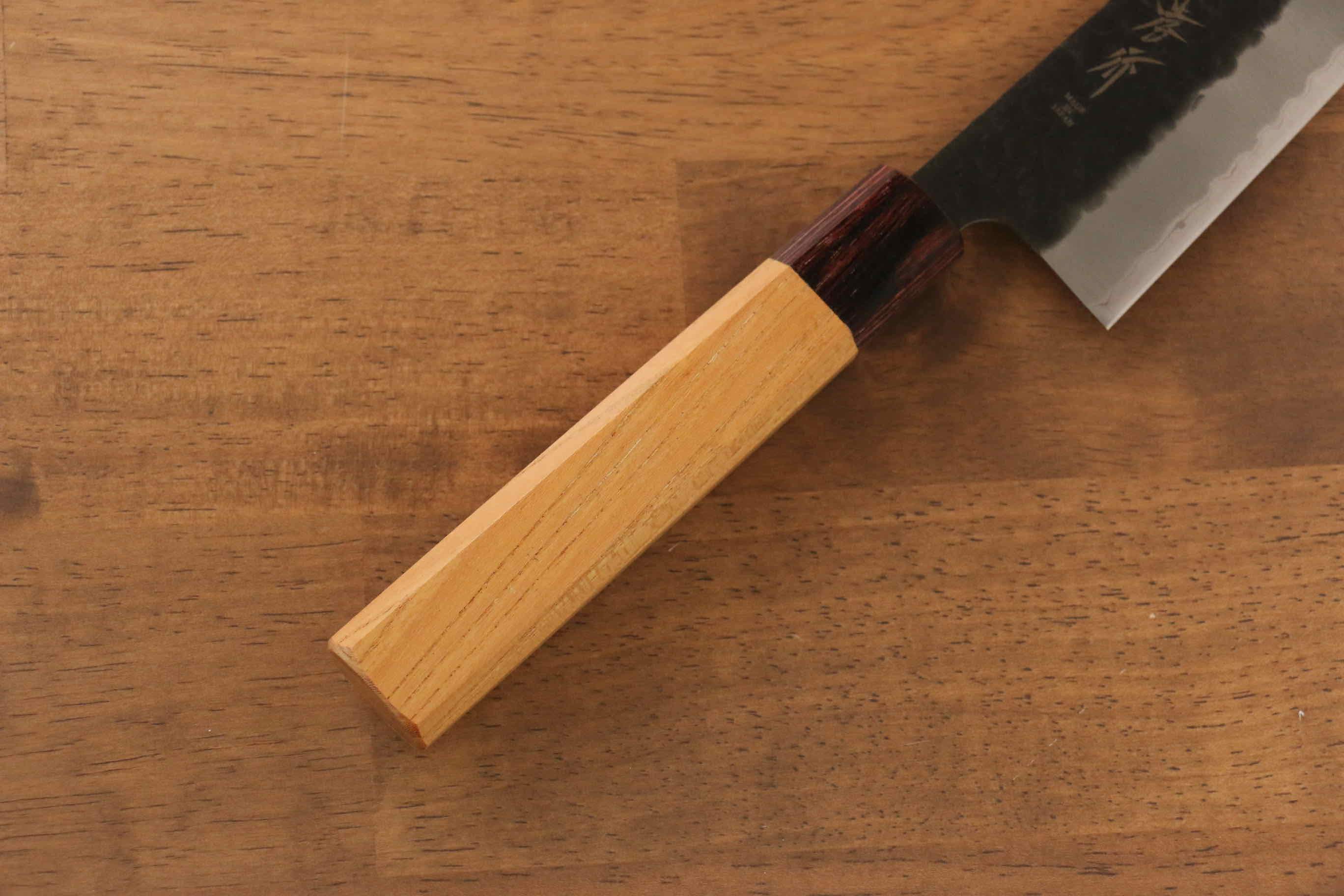 Sakai Takayuki Blue Super Hammered Black Finished Gyuto 210mm - Japanny - Best Japanese Knife