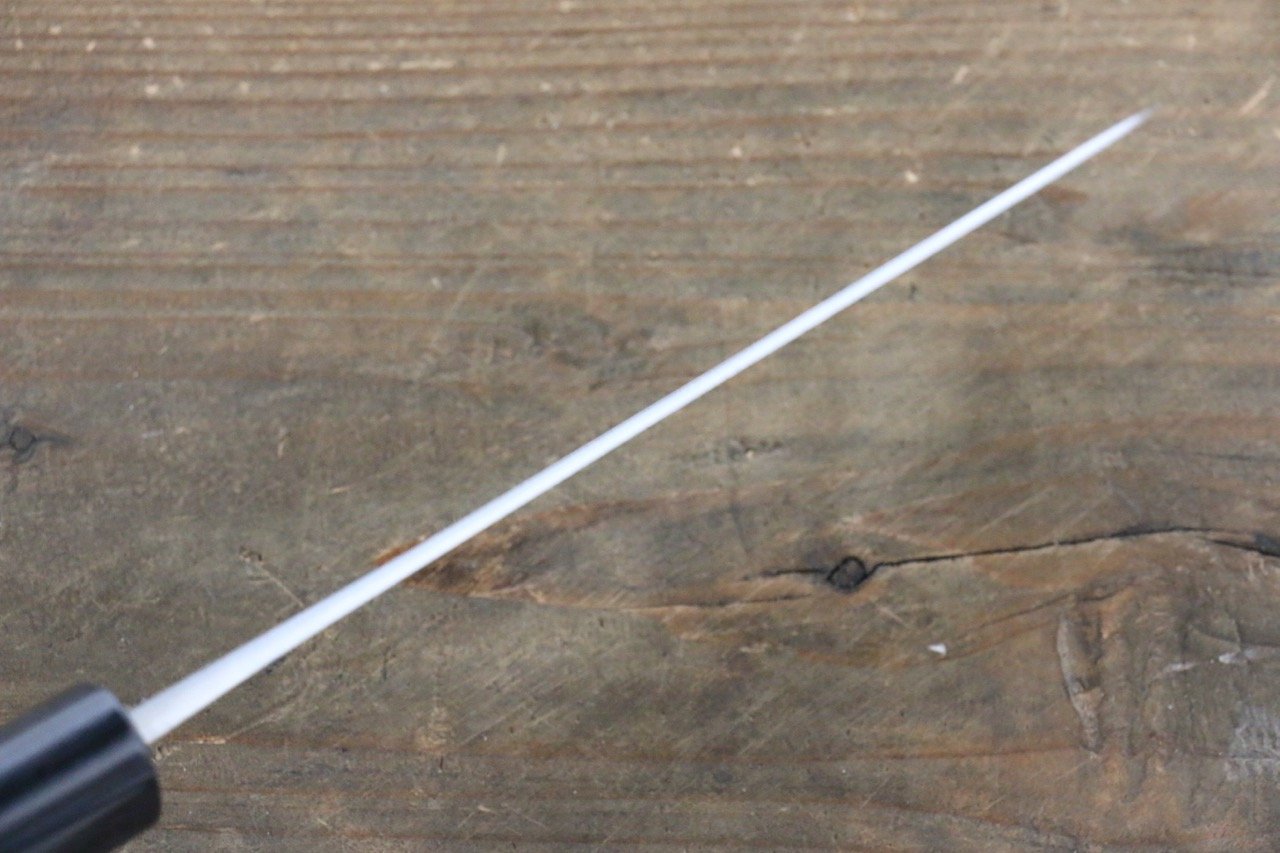 Shungo Ogata White Steel No.2 Damascus Petty-Utility 135mm Shitan Handle - Japanny - Best Japanese Knife