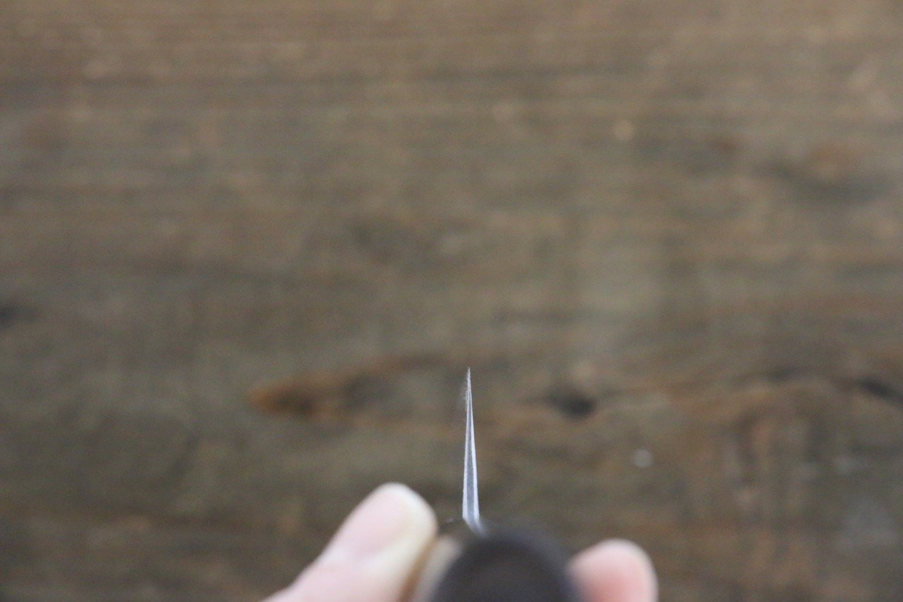 Shungo Ogata White Steel No.2 Damascus Petty-Utility 135mm Shitan Handle - Japanny - Best Japanese Knife