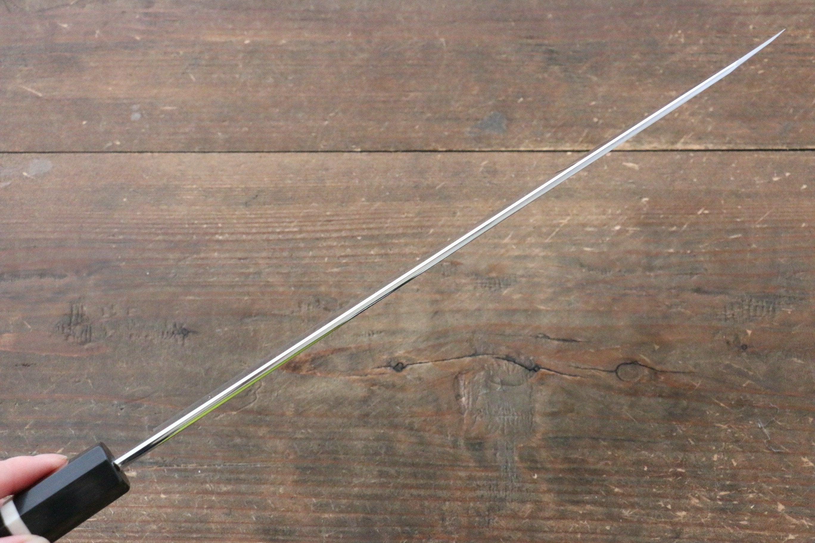 Kikumori SG2 Mirrored Finish Kiritsuke Yanagiba 300mm with Ebony Wood Handle (With White Ring) - Japanny - Best Japanese Knife