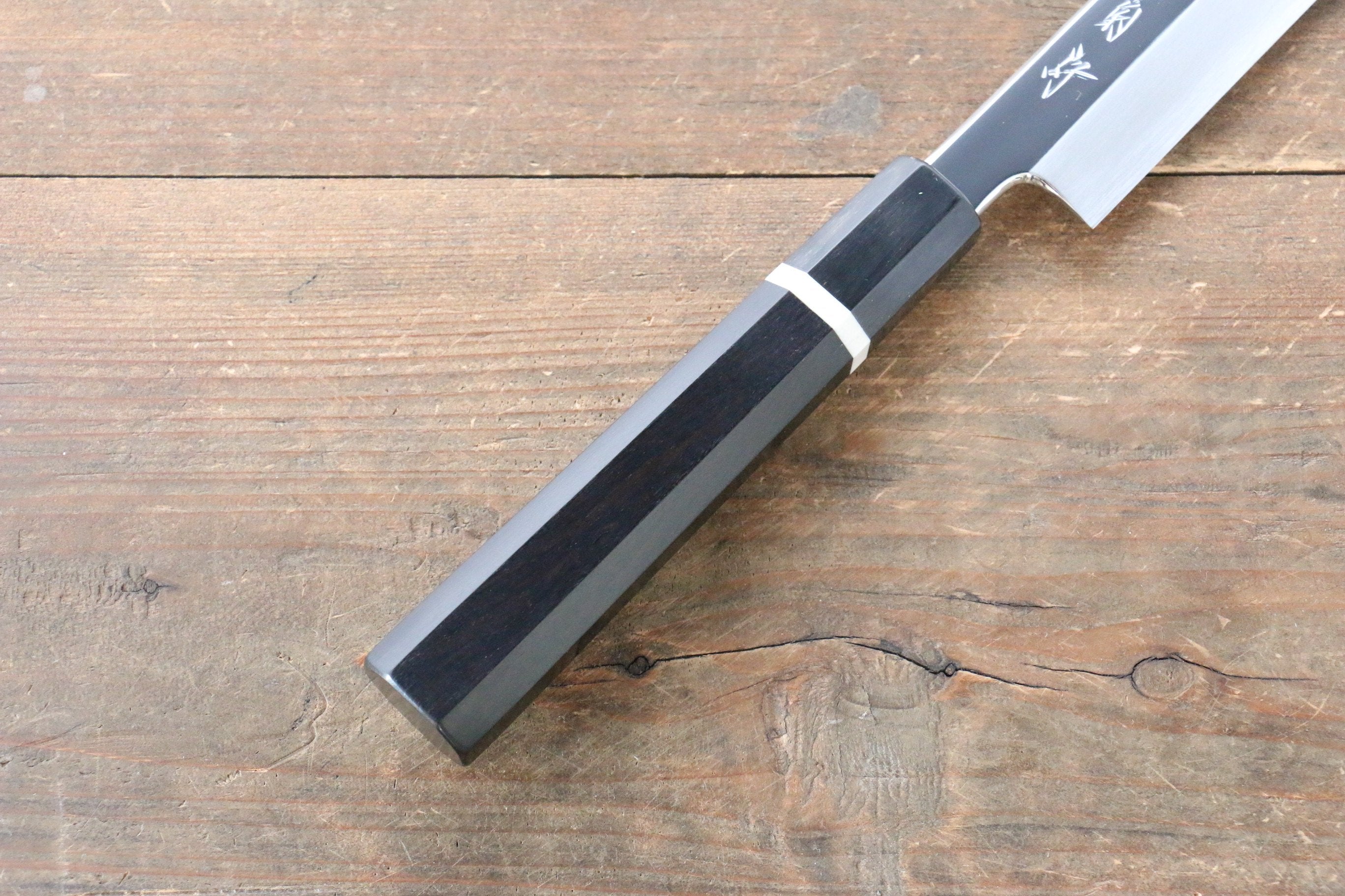 Kikumori SG2 Mirrored Finish Kiritsuke Yanagiba 300mm with Ebony Wood Handle (With White Ring) - Japanny - Best Japanese Knife