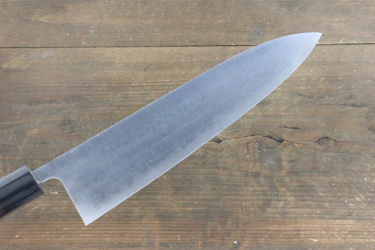 Shungo Ogata White Steel No.2 Damascus Gyuto 240mm Shitan Handle - Japanny - Best Japanese Knife