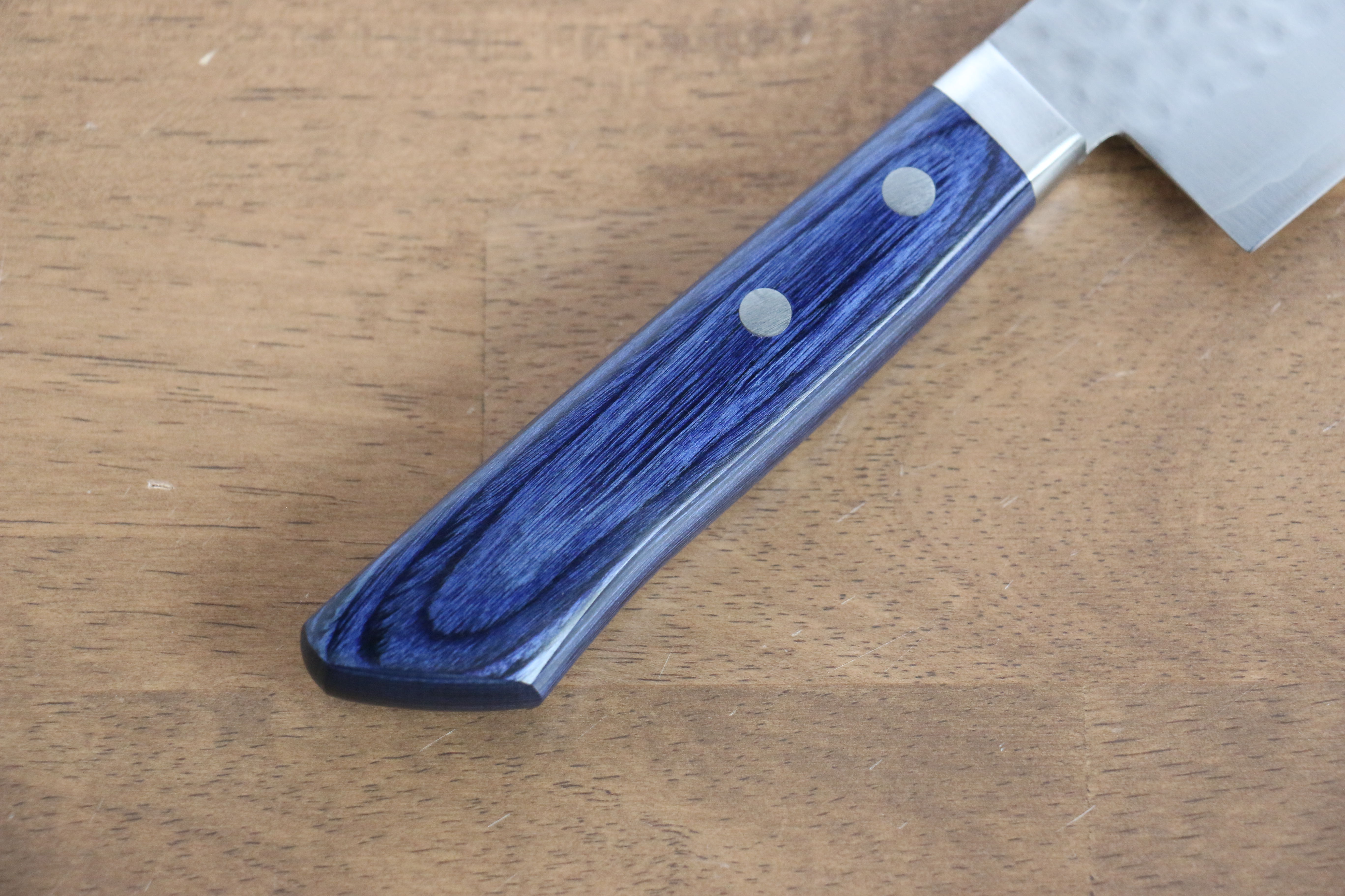Kunihira Kokuryu VG10 Hammered Usuba 165mm Blue Pakka wood Handle - Japanny - Best Japanese Knife