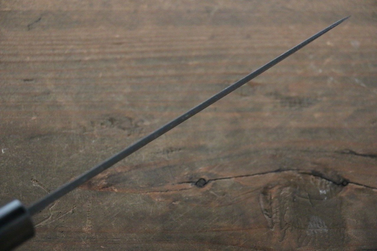 Shungo Ogata White Steel No.2 Kurouchi Damascus Petty-Utility 150mm Shitan Handle - Japanny - Best Japanese Knife