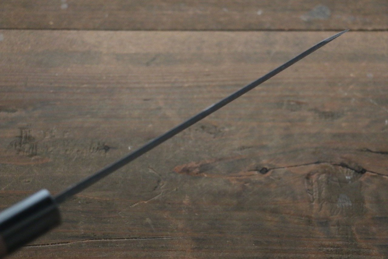 Shungo Ogata White Steel No.2 Kurouchi Damascus Bunka 180mm Shitan Handle - Japanny - Best Japanese Knife