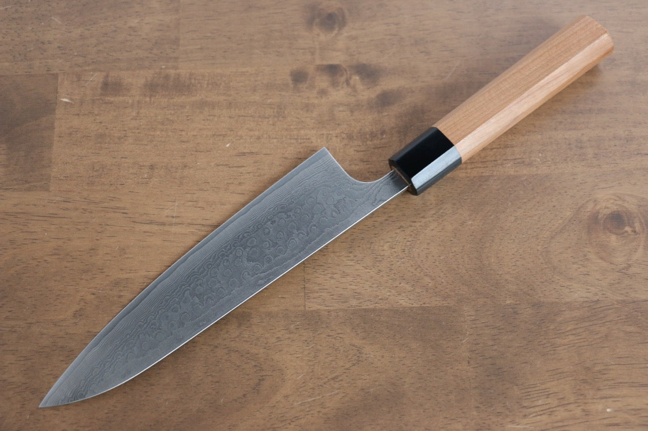 Nao Yamamoto SG2 Damascus Migaki Finished Gyuto 180mm Cherry Wood Handle - Japanny - Best Japanese Knife